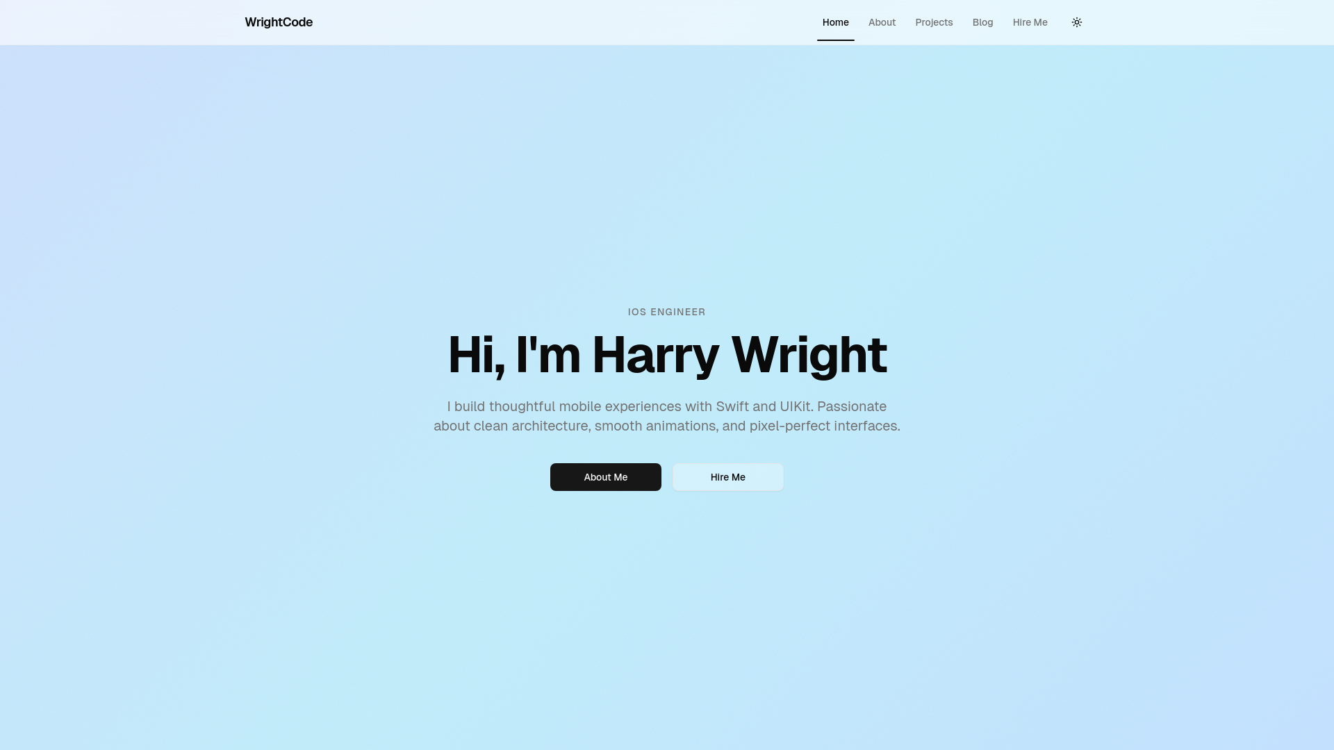 website screenshot of https://wrightcode.me/