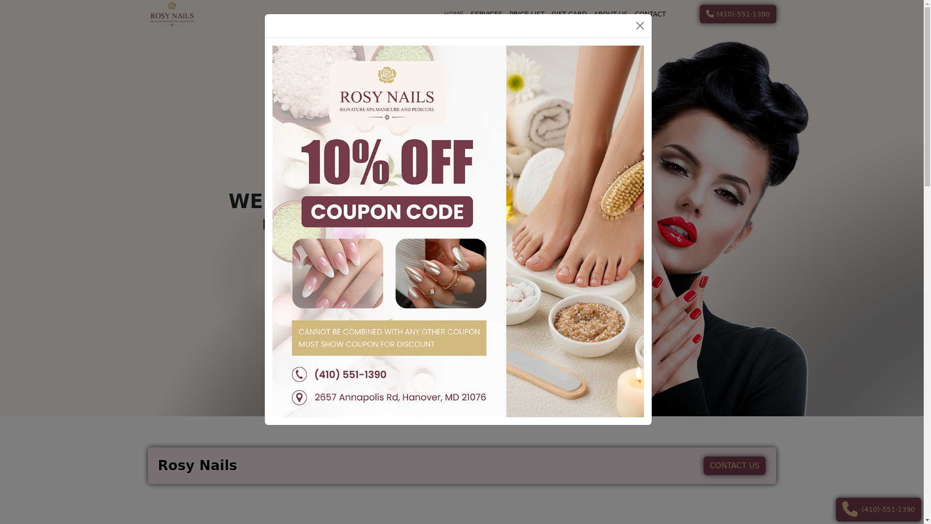 website screenshot of https://rosynailshanover.com/