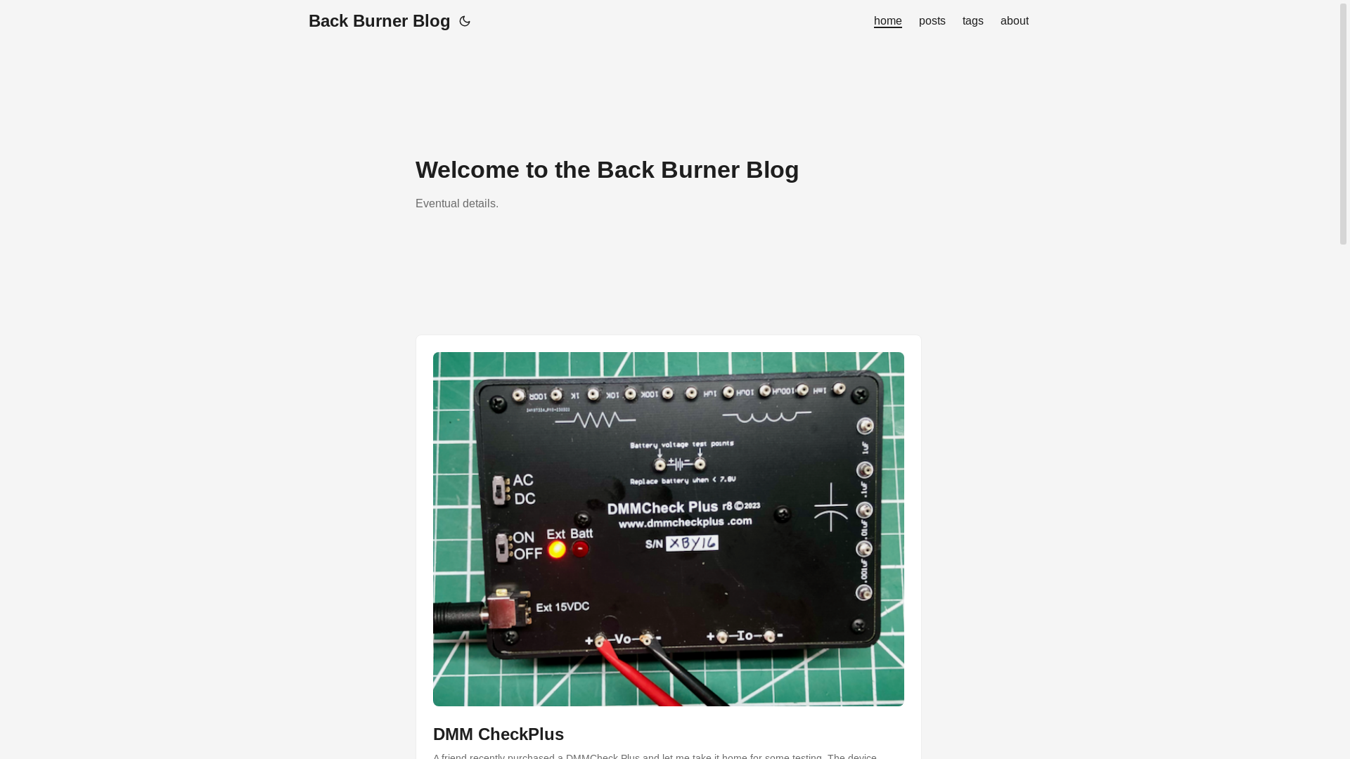 website screenshot of https://backburner-blog.pages.dev/