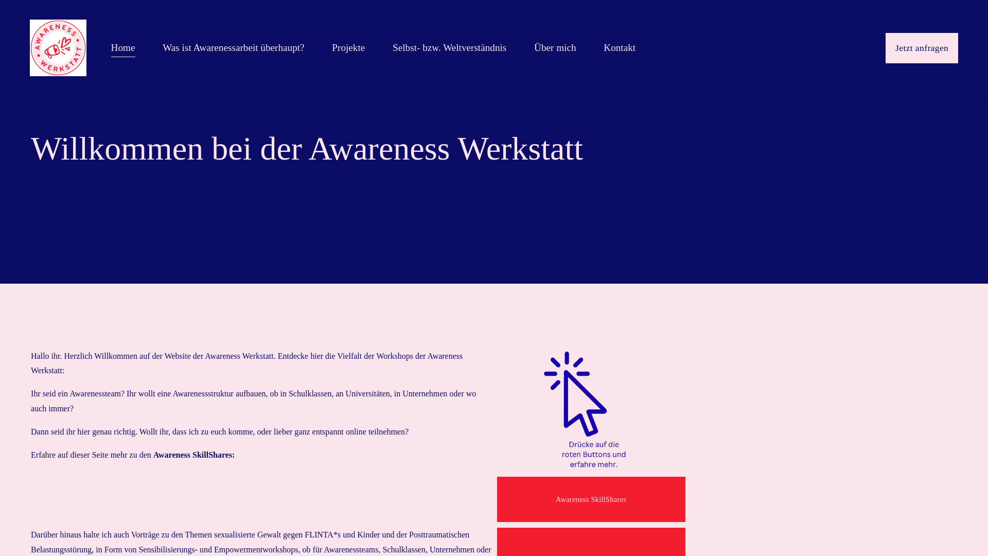 website screenshot of https://awarenesswerkstatt.de