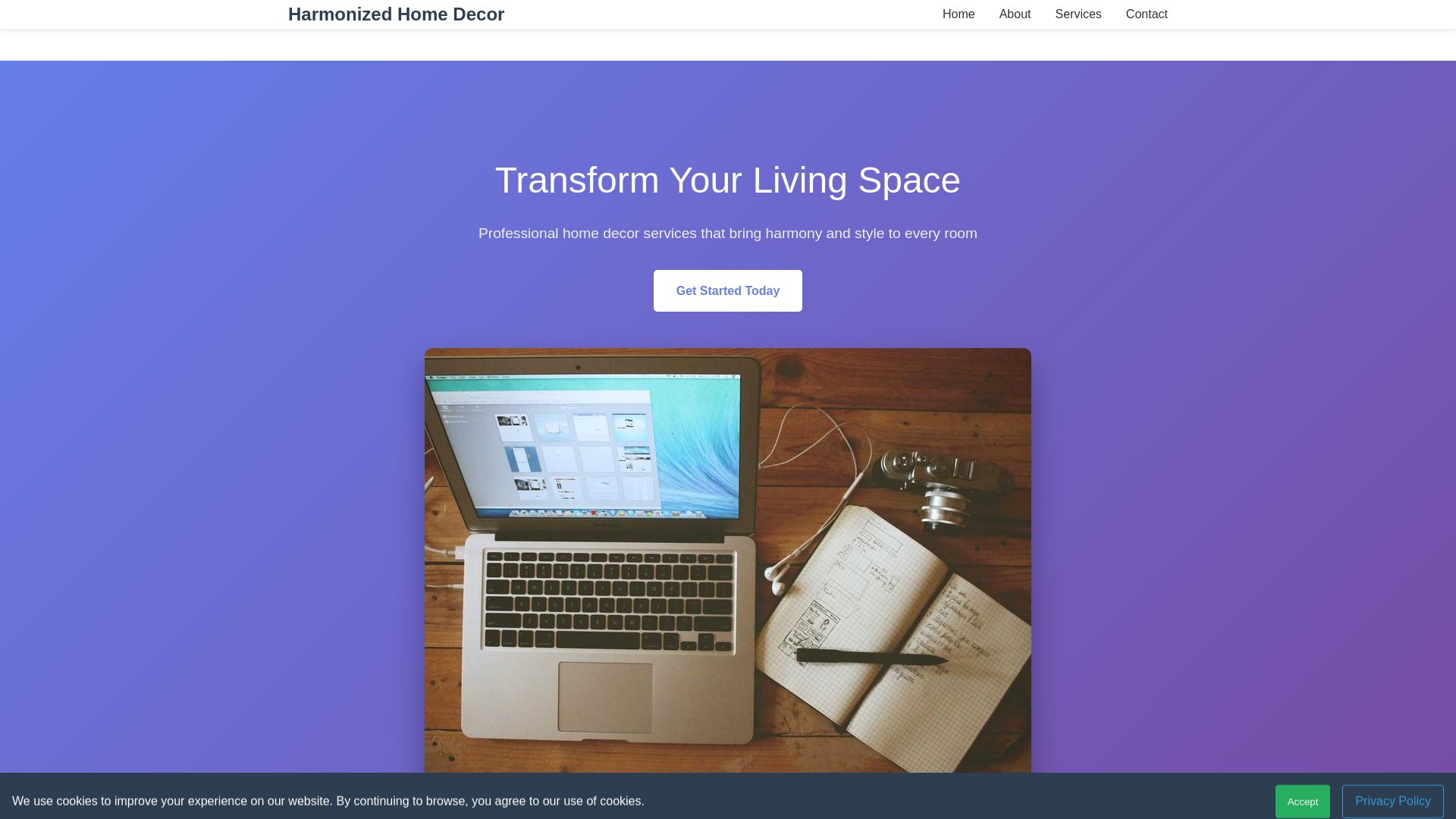website screenshot of https://harmonizedhomedecor.sbs/