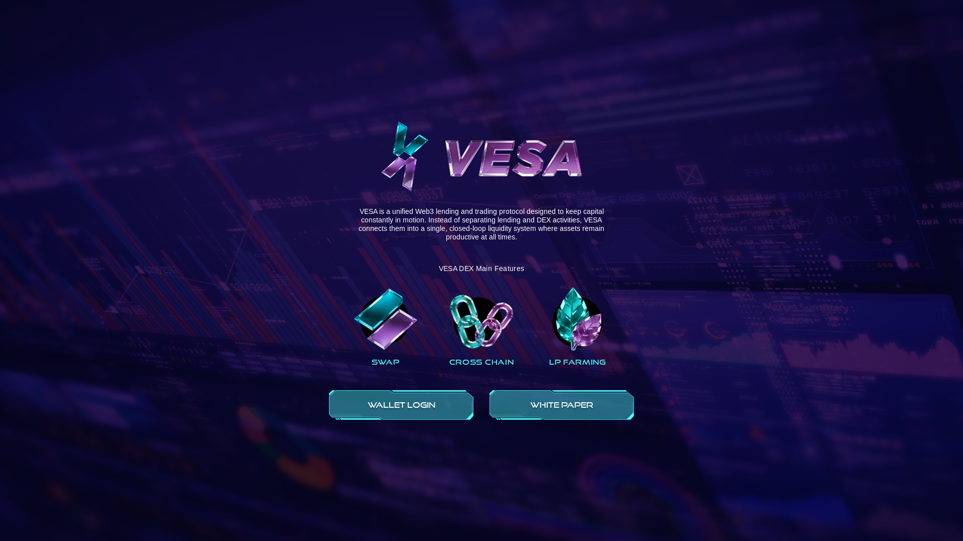 website screenshot of https://vesaprotocol.io/