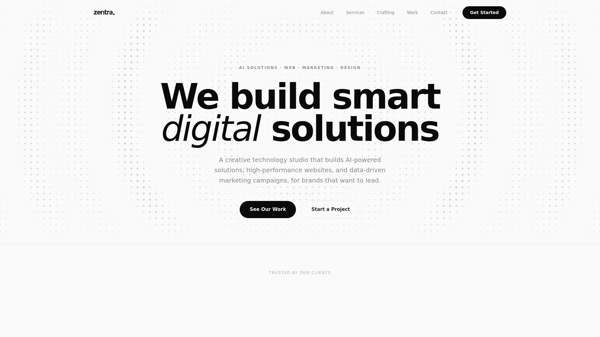 website screenshot of https://zentra.mt