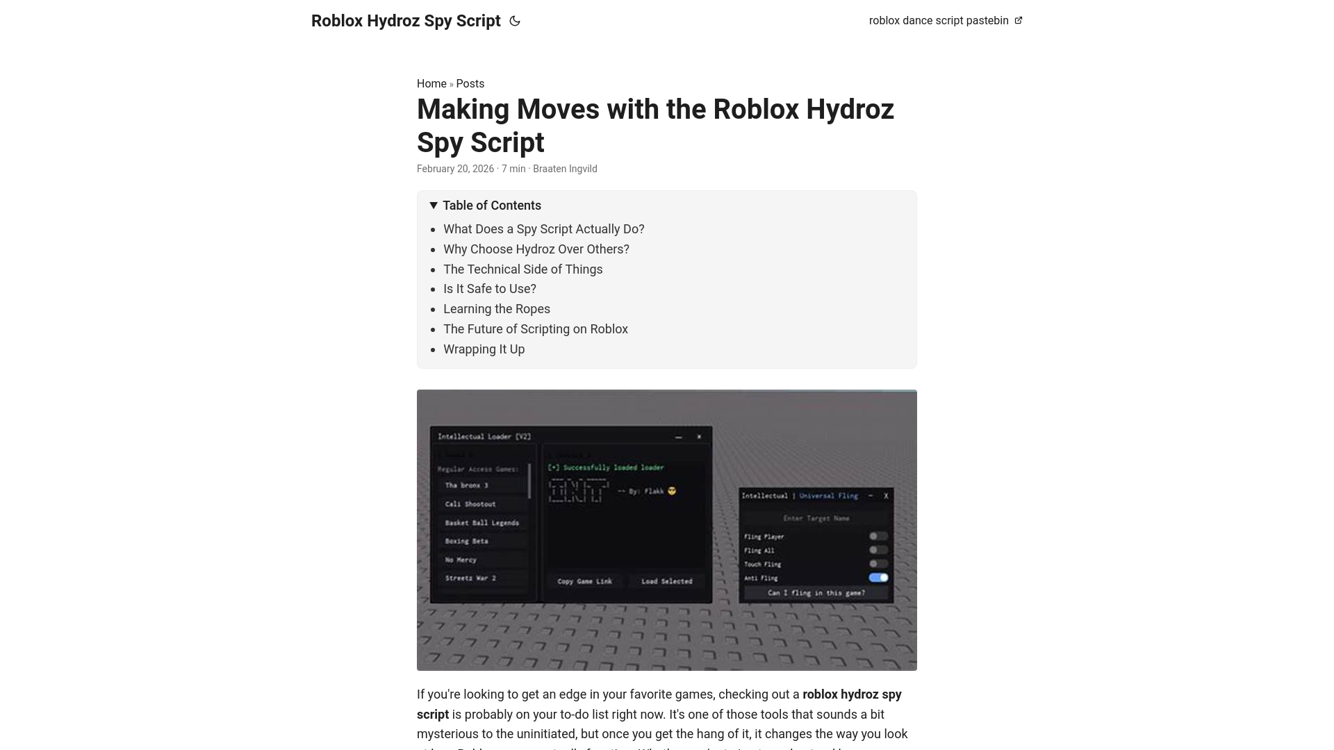 website screenshot of https://roblox-hydroz-spy-script.pages.dev/