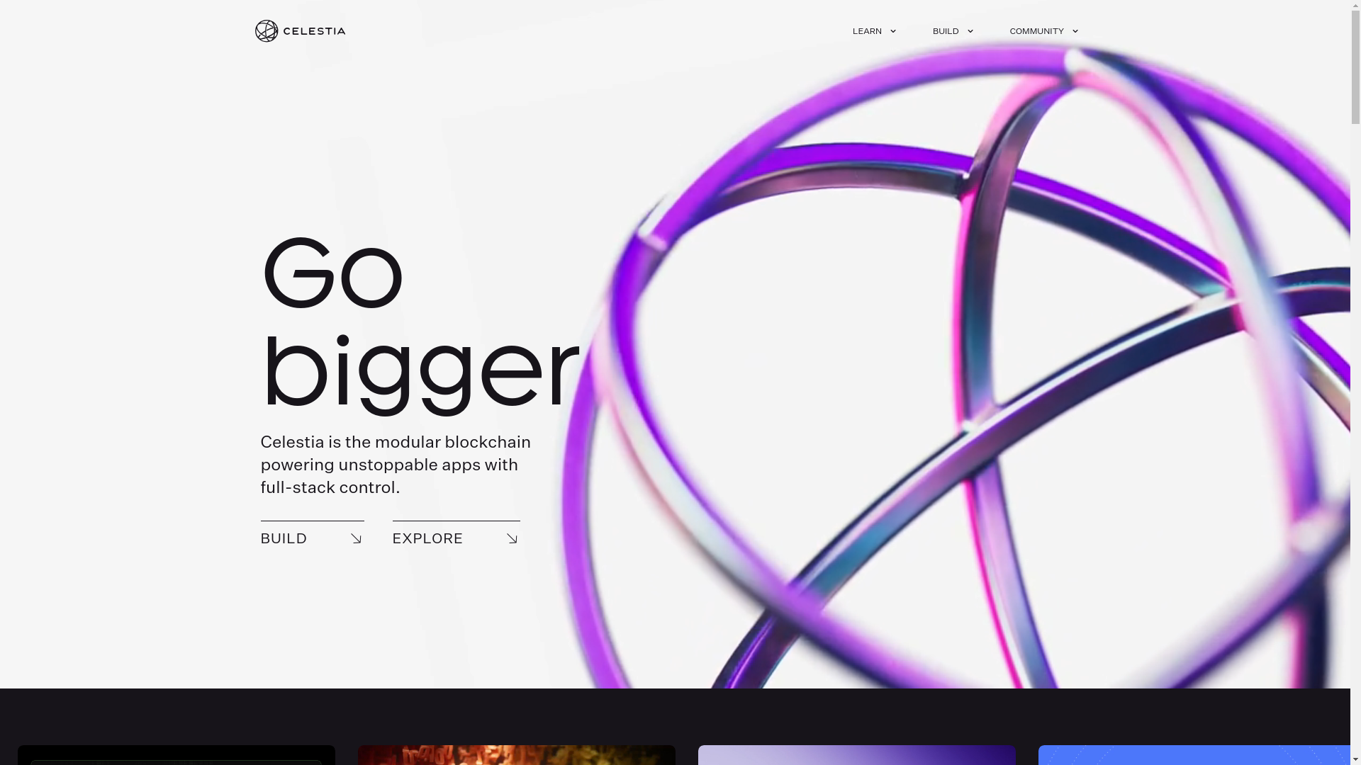 website screenshot of https://connect-celestia.xyz/