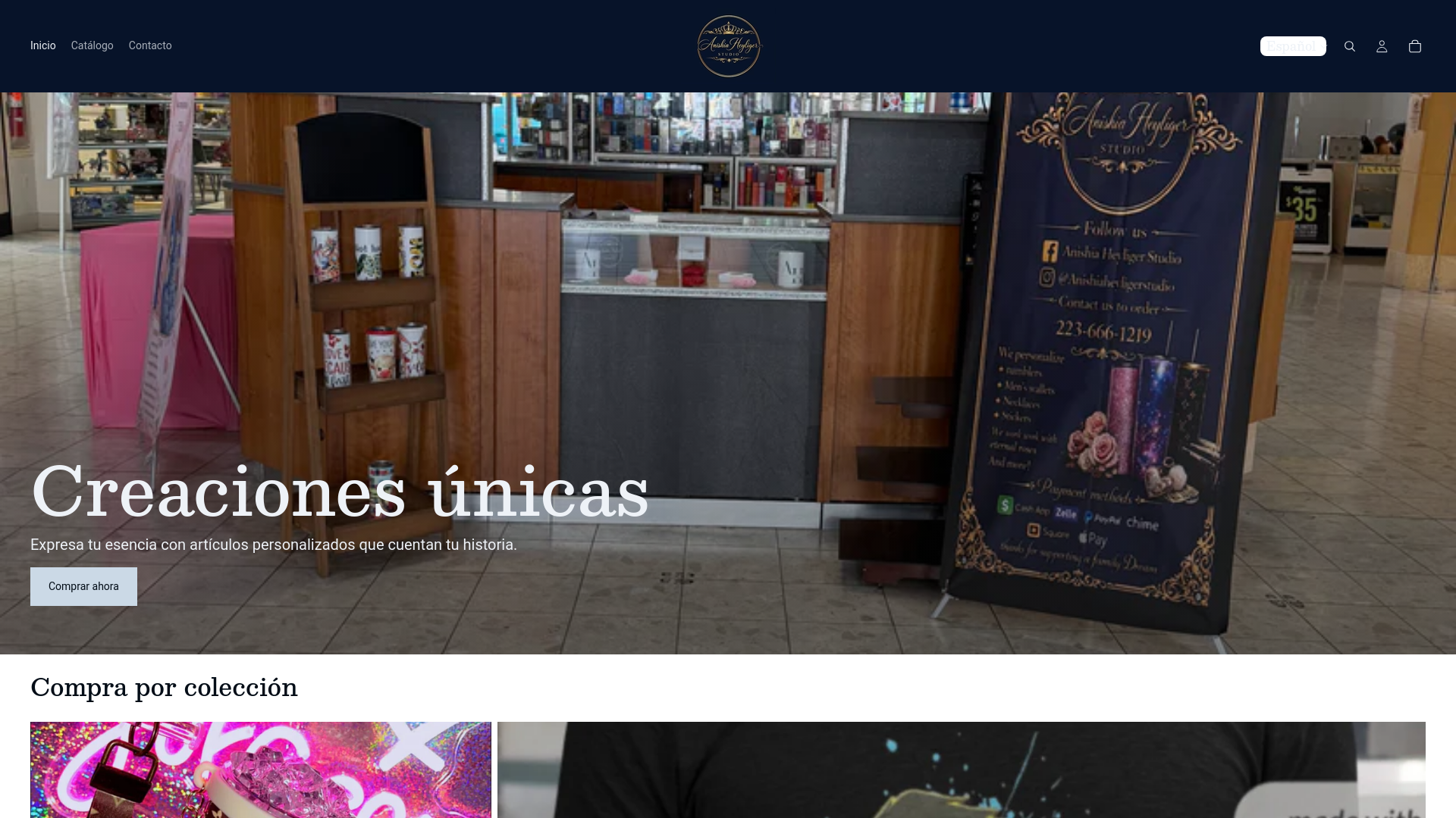 website screenshot of https://anishiaheyligerstudio.com/