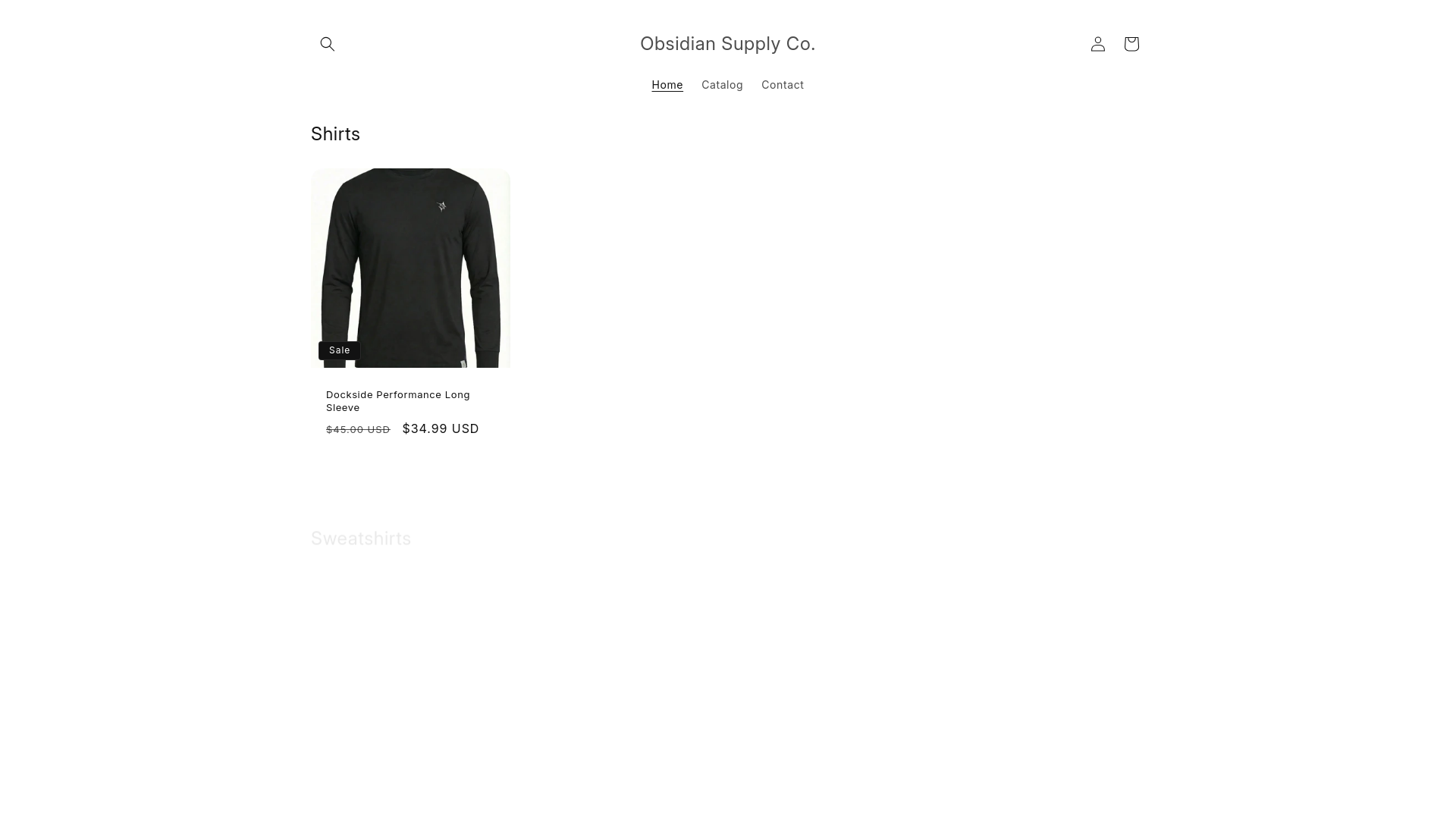website screenshot of https://obsidiansupplyco.shop/