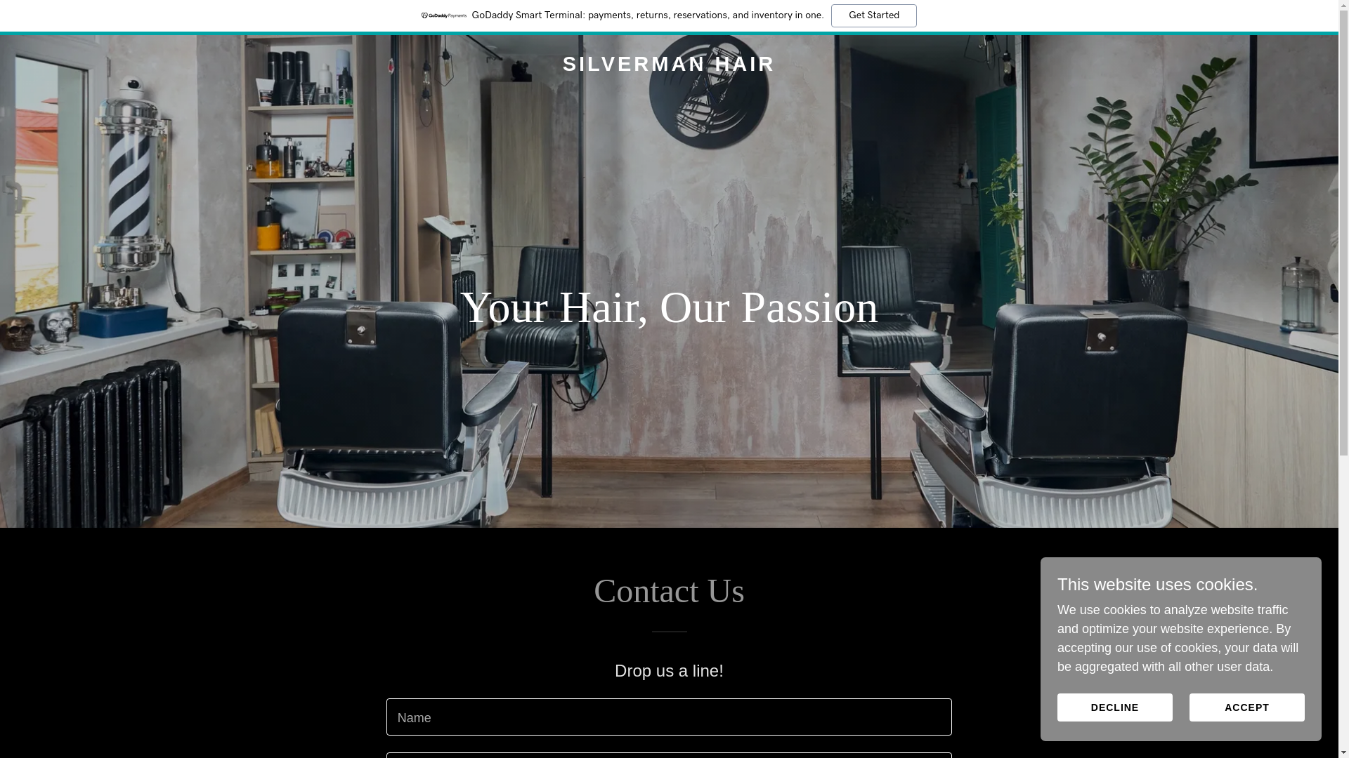 website screenshot of https://silvermanhair.com/