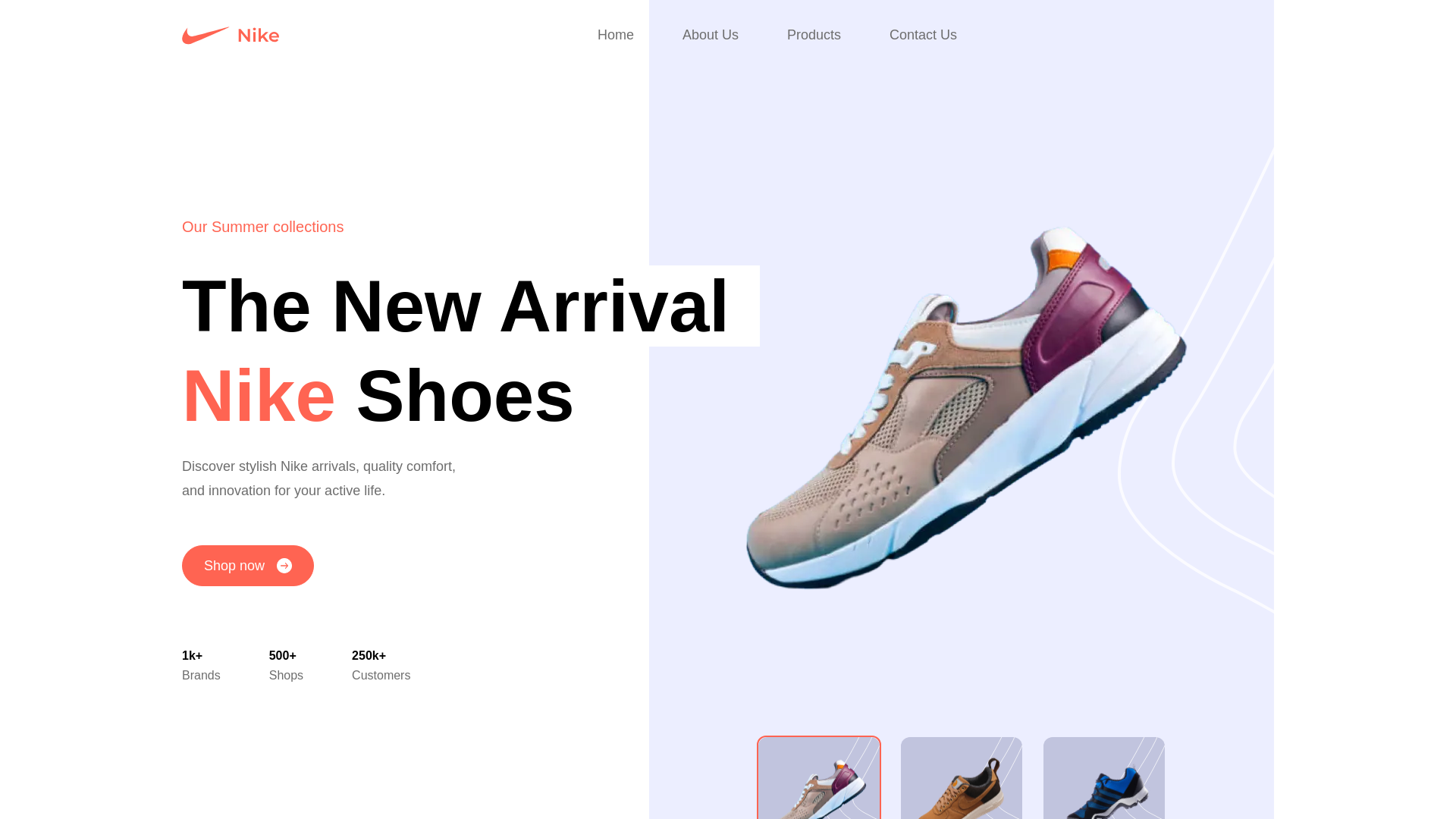 website screenshot of https://nike-tailwind-ivanscarsella.vercel.app
