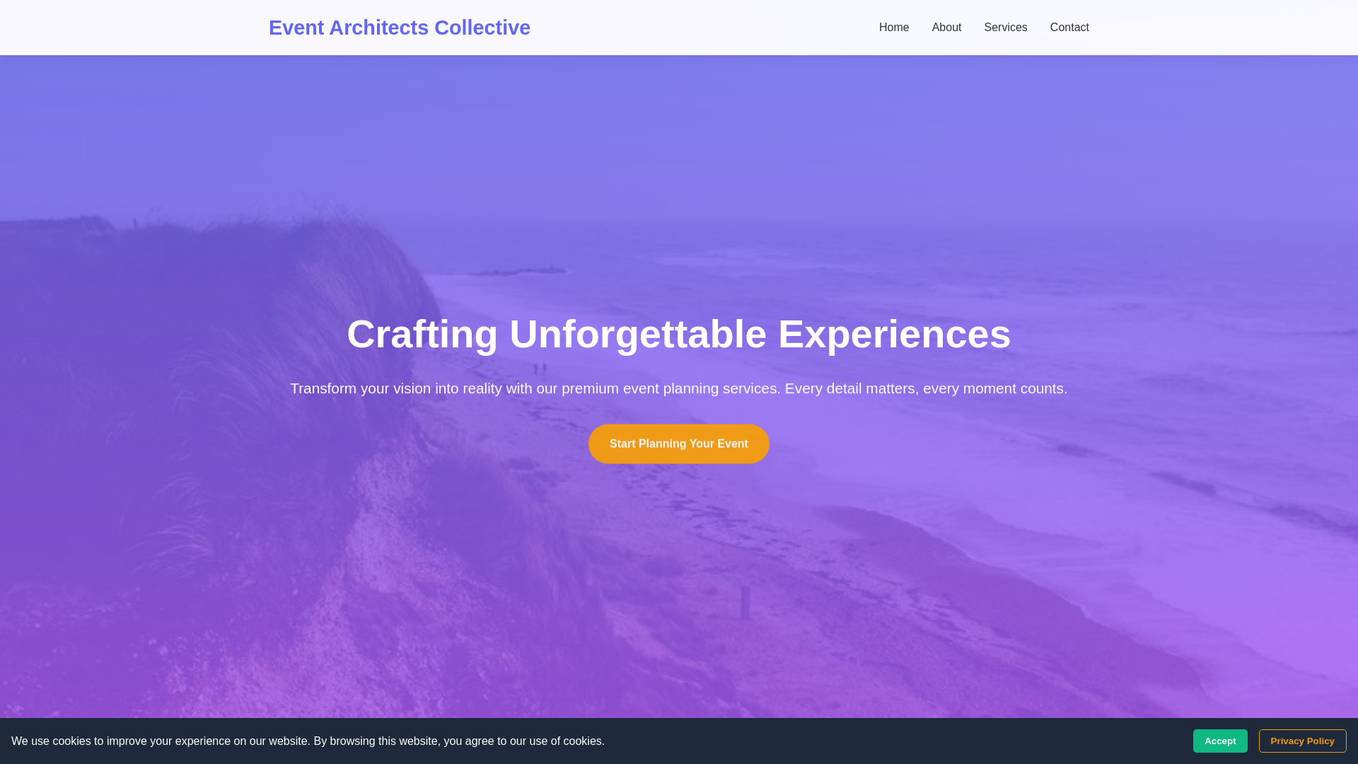 website screenshot of https://eventarchitectscollective.digital
