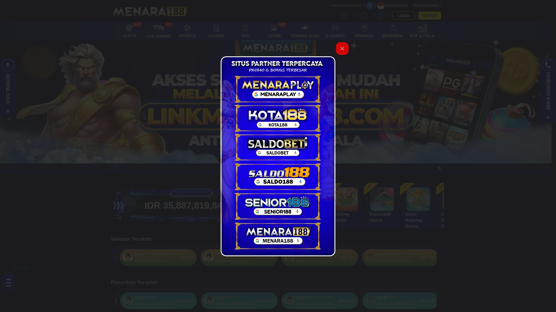 website screenshot of https://menara188-link3.site/