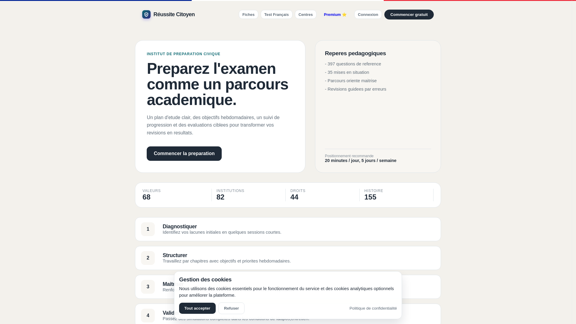 website screenshot of https://reussitecitoyen.fr