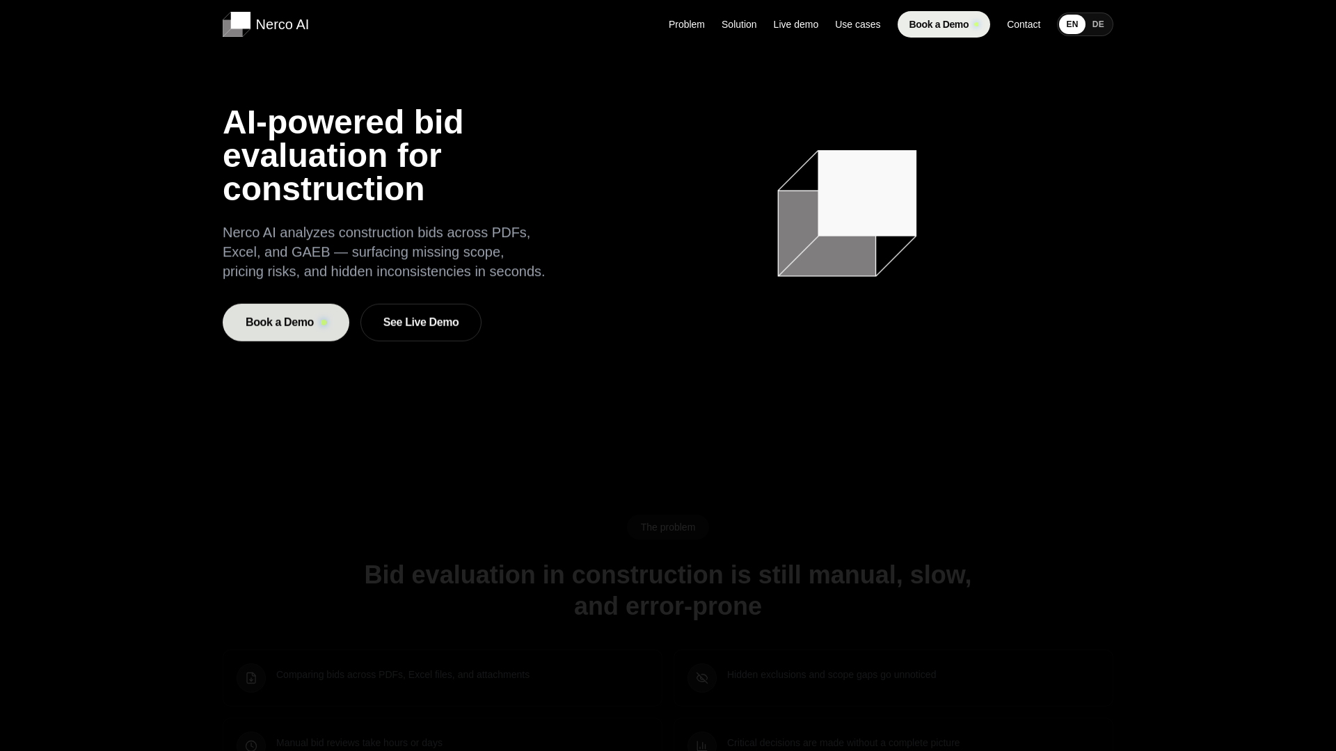 website screenshot of https://tender-landing-page.pages.dev/
