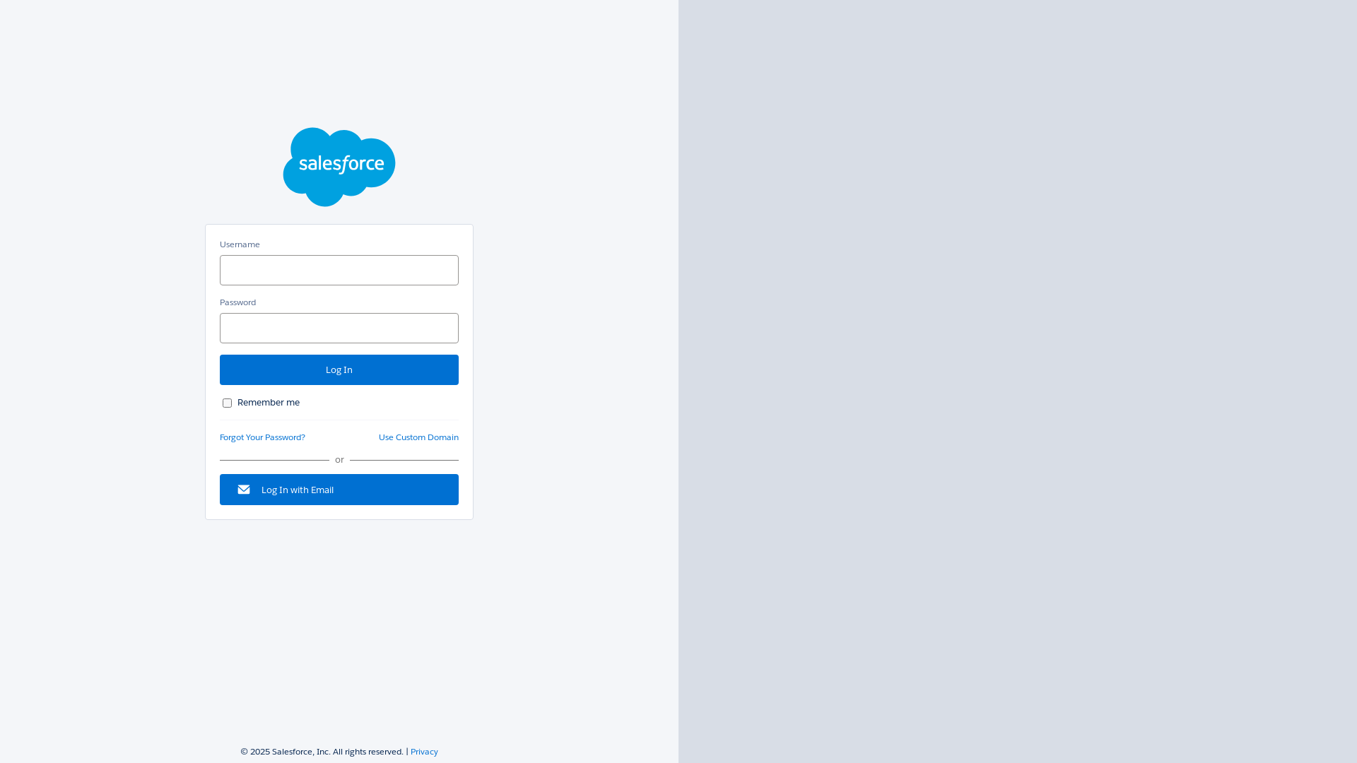 website screenshot of https://ind62.sfdc-y37hzm.salesforce.com/