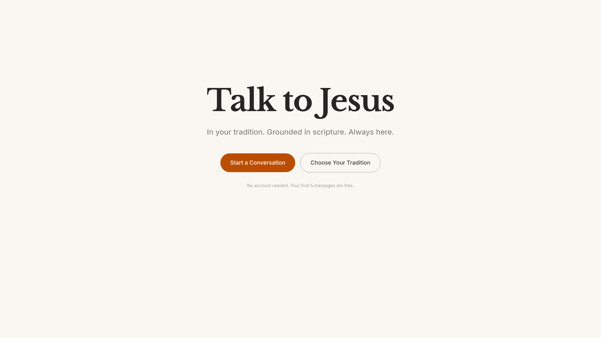 website screenshot of https://yourjesuschat.com/