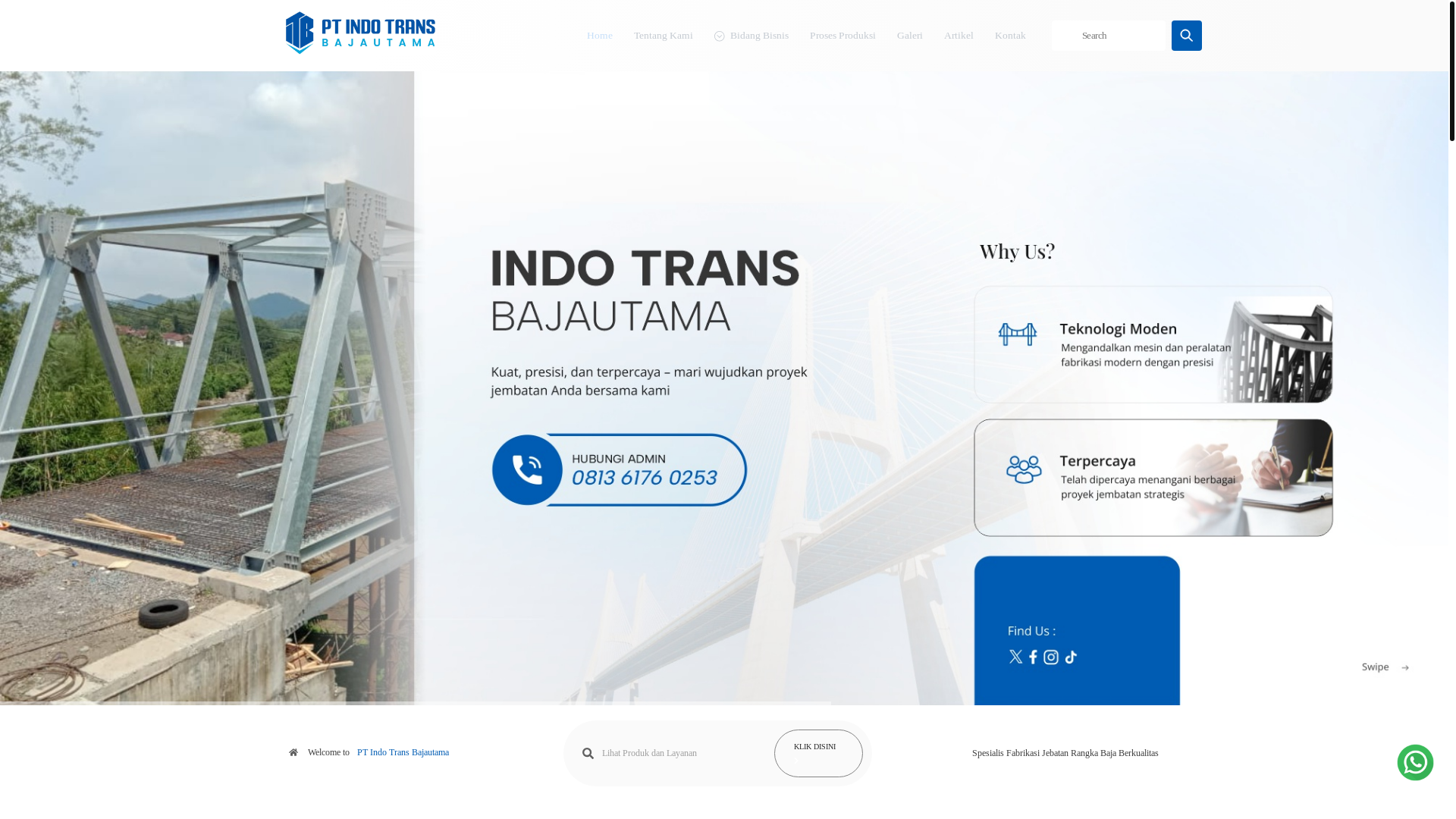 website screenshot of https://indotransbajautama.com/