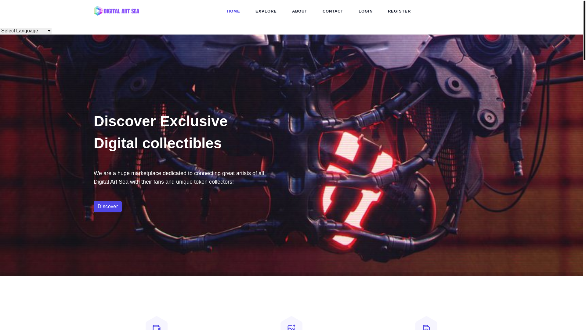 website screenshot of https://digitalartsea.org/