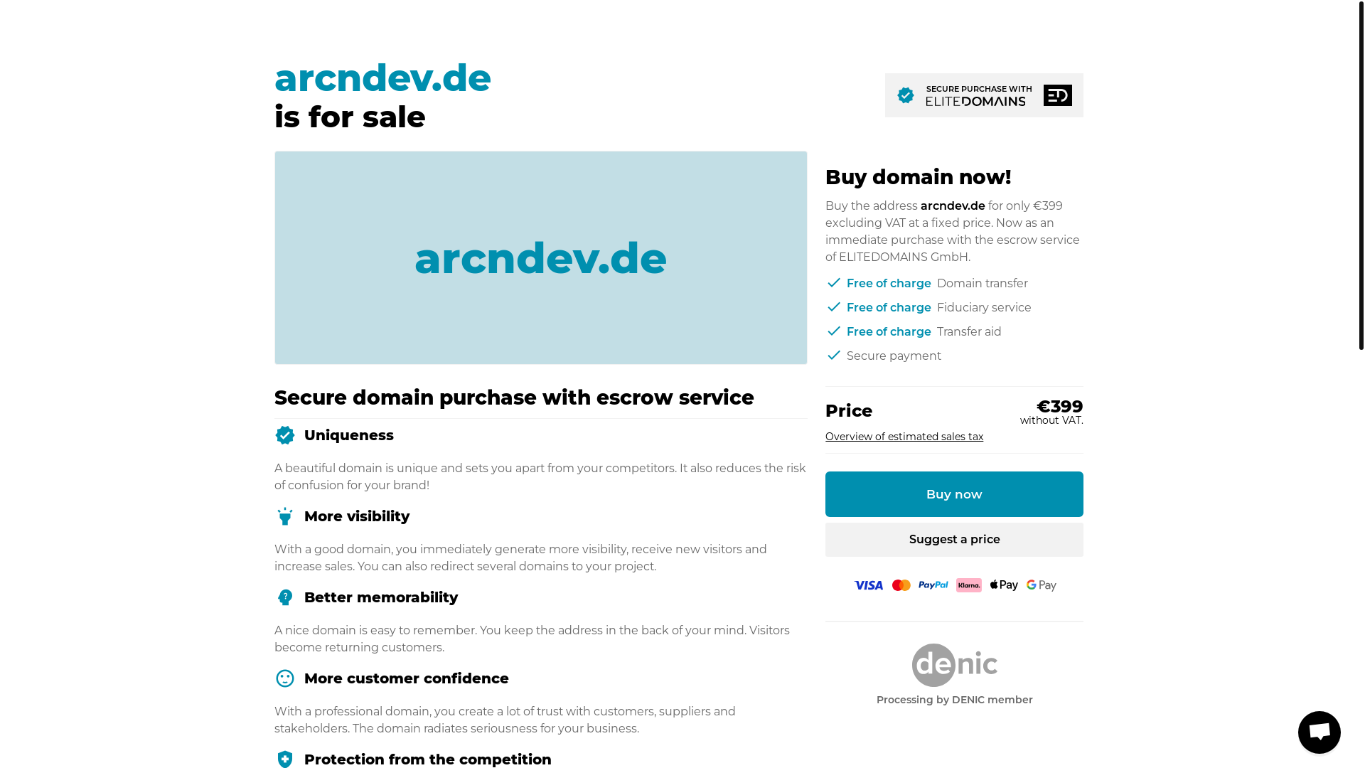 website screenshot of https://arcndev.de/