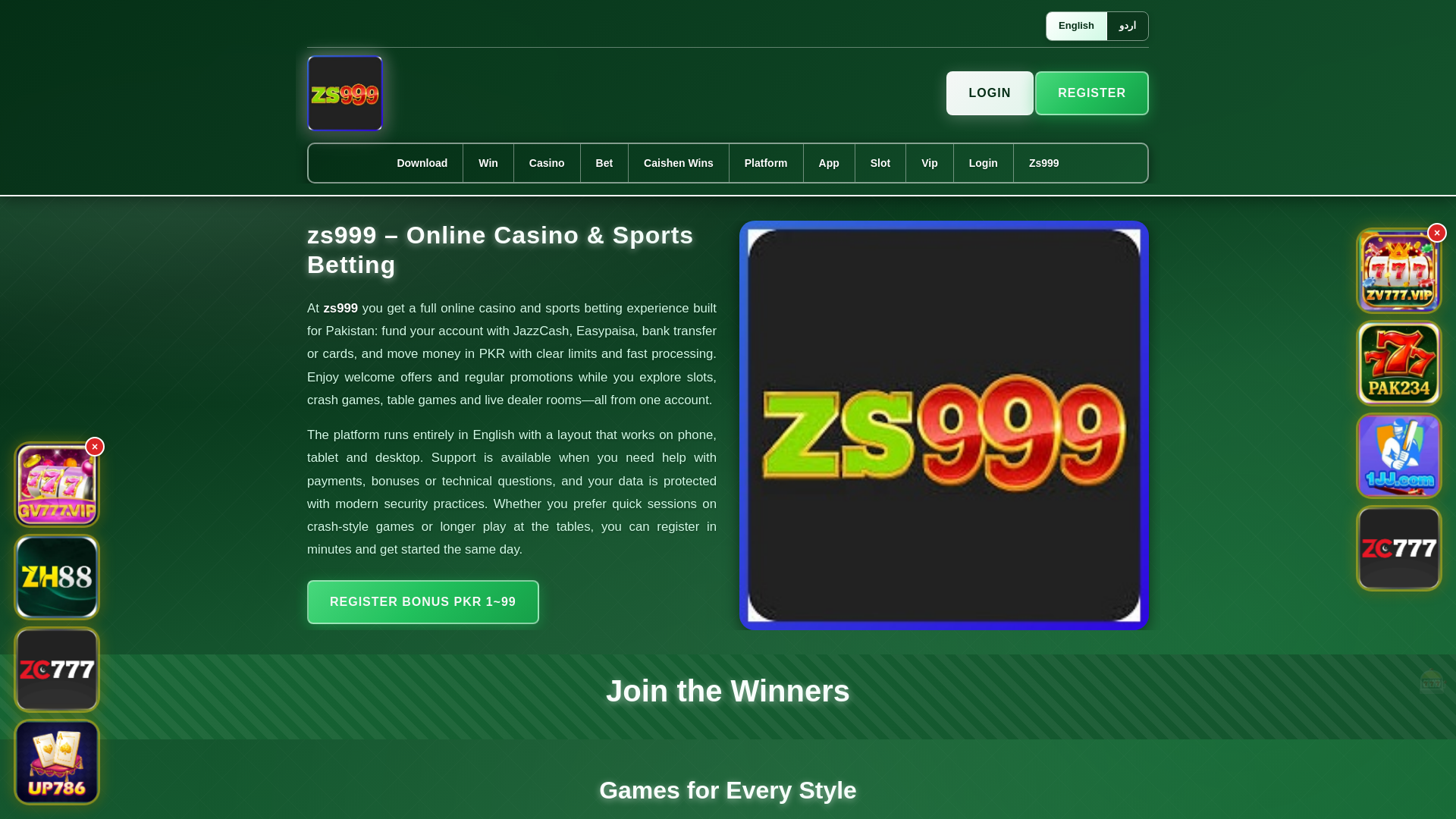 website screenshot of https://zs999ek.com/