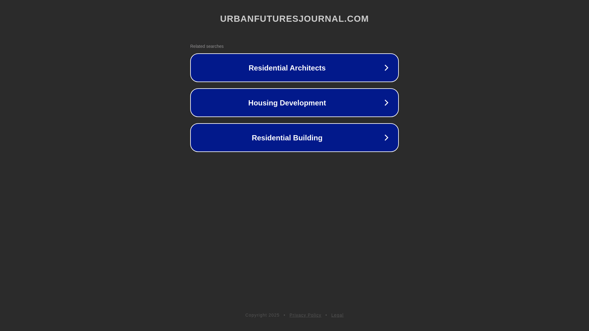 website screenshot of https://urbanfuturesjournal.com/