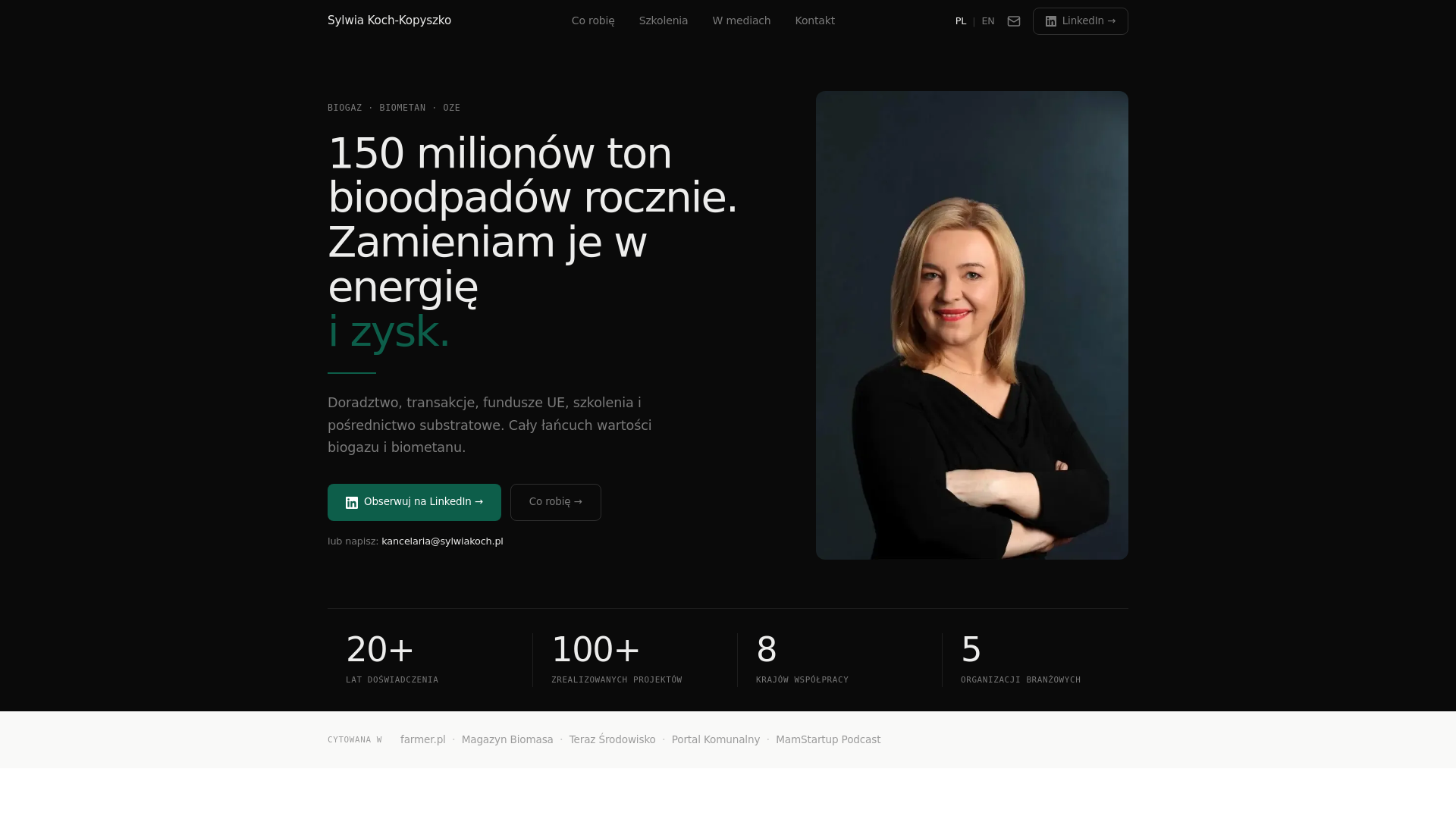 website screenshot of https://sylwiakoch-pl.pages.dev/