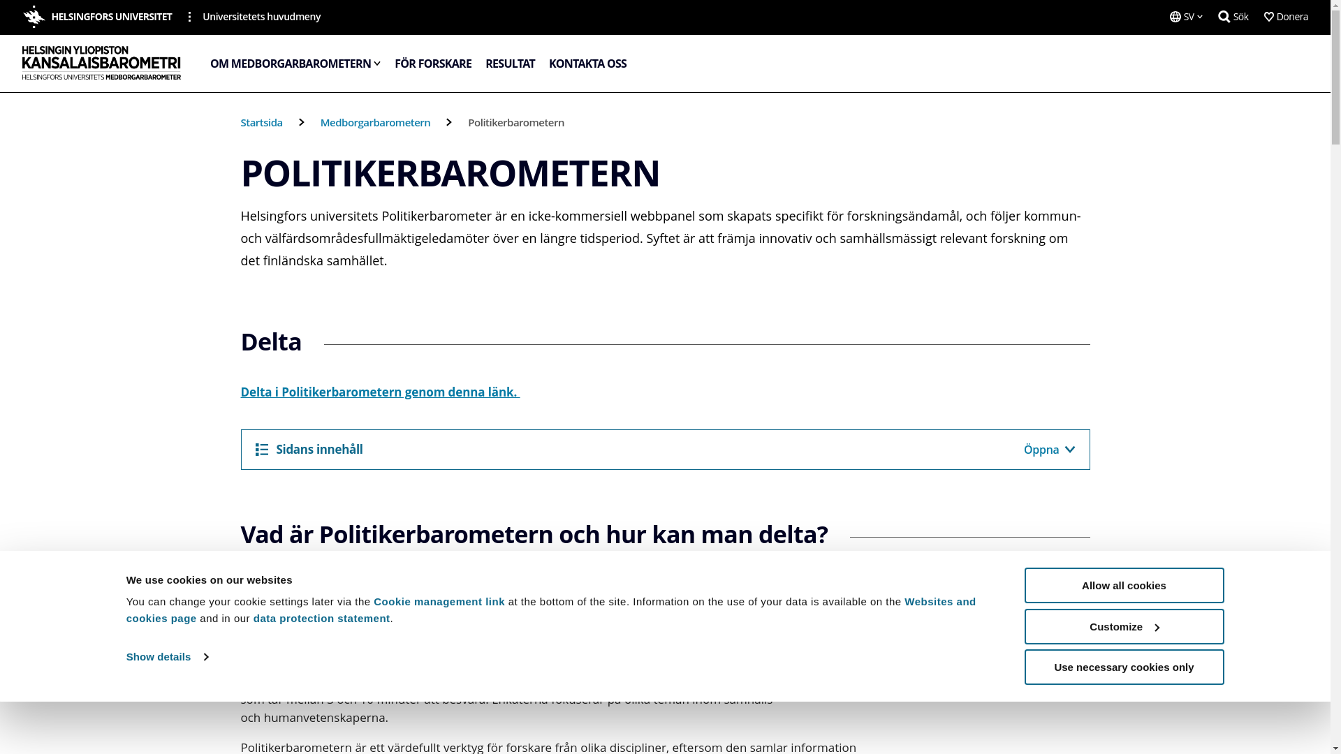 website screenshot of https://politikerbarometern.fi/