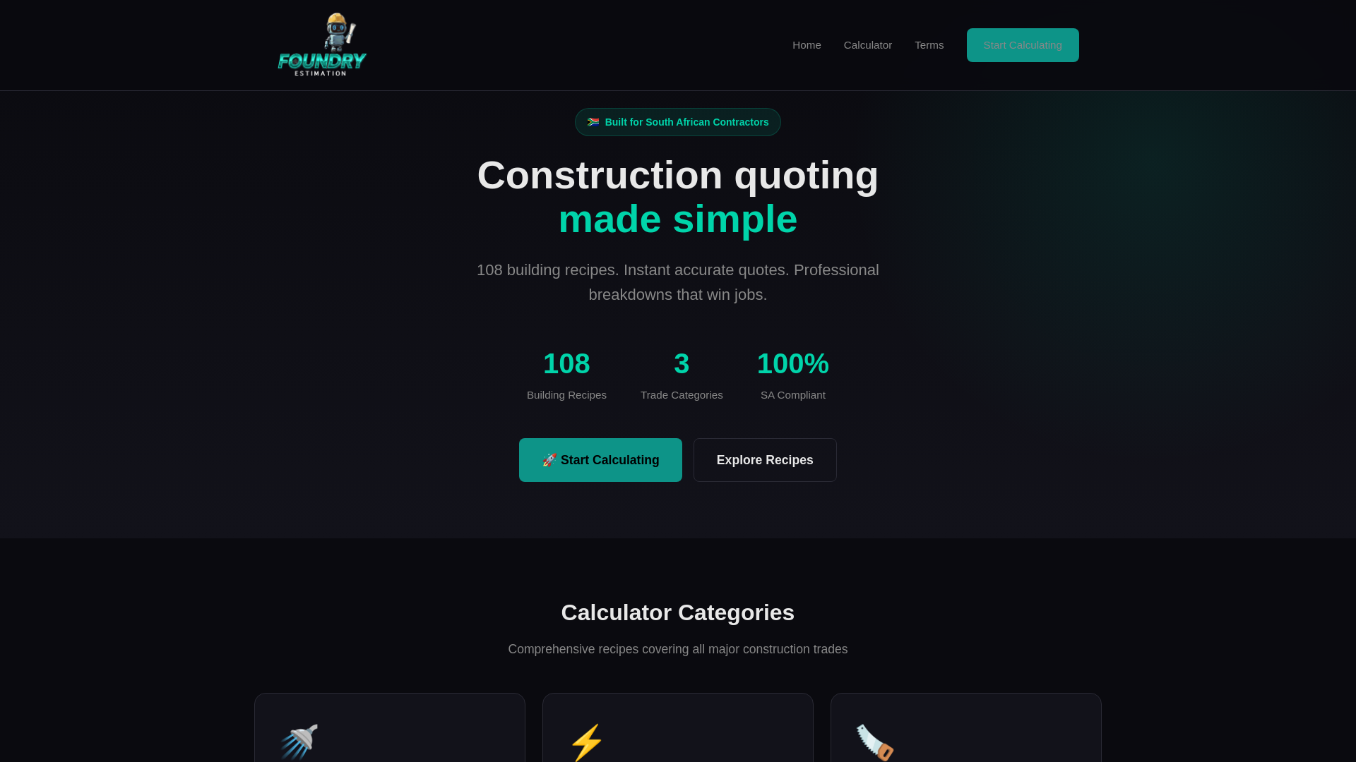 website screenshot of https://foundry-app.co.za/