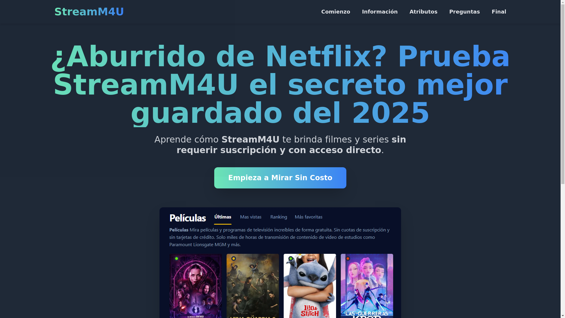 website screenshot of https://stream4u-davh.pages.dev/