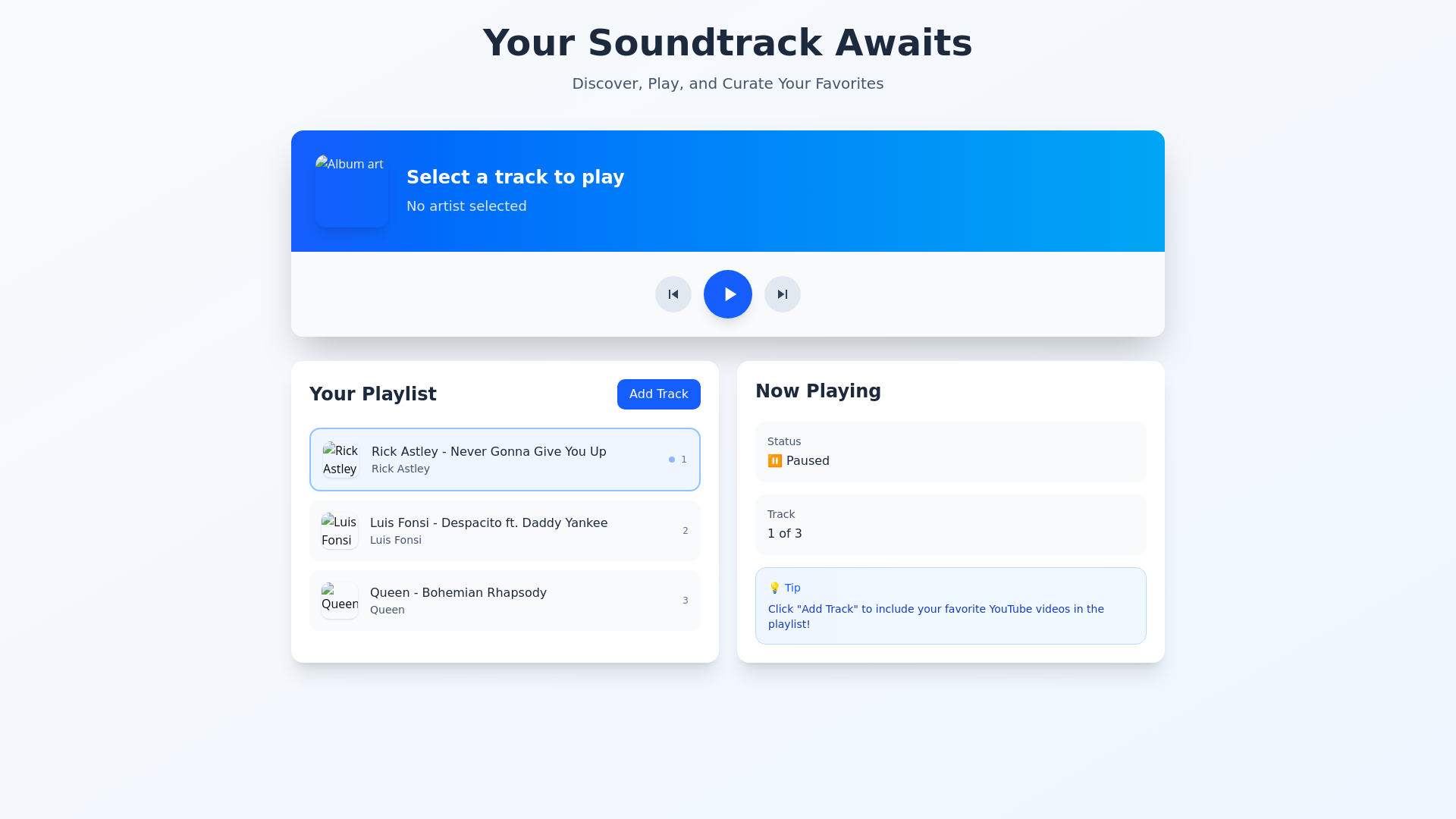 website screenshot of https://svelte-yt-music.pages.dev/