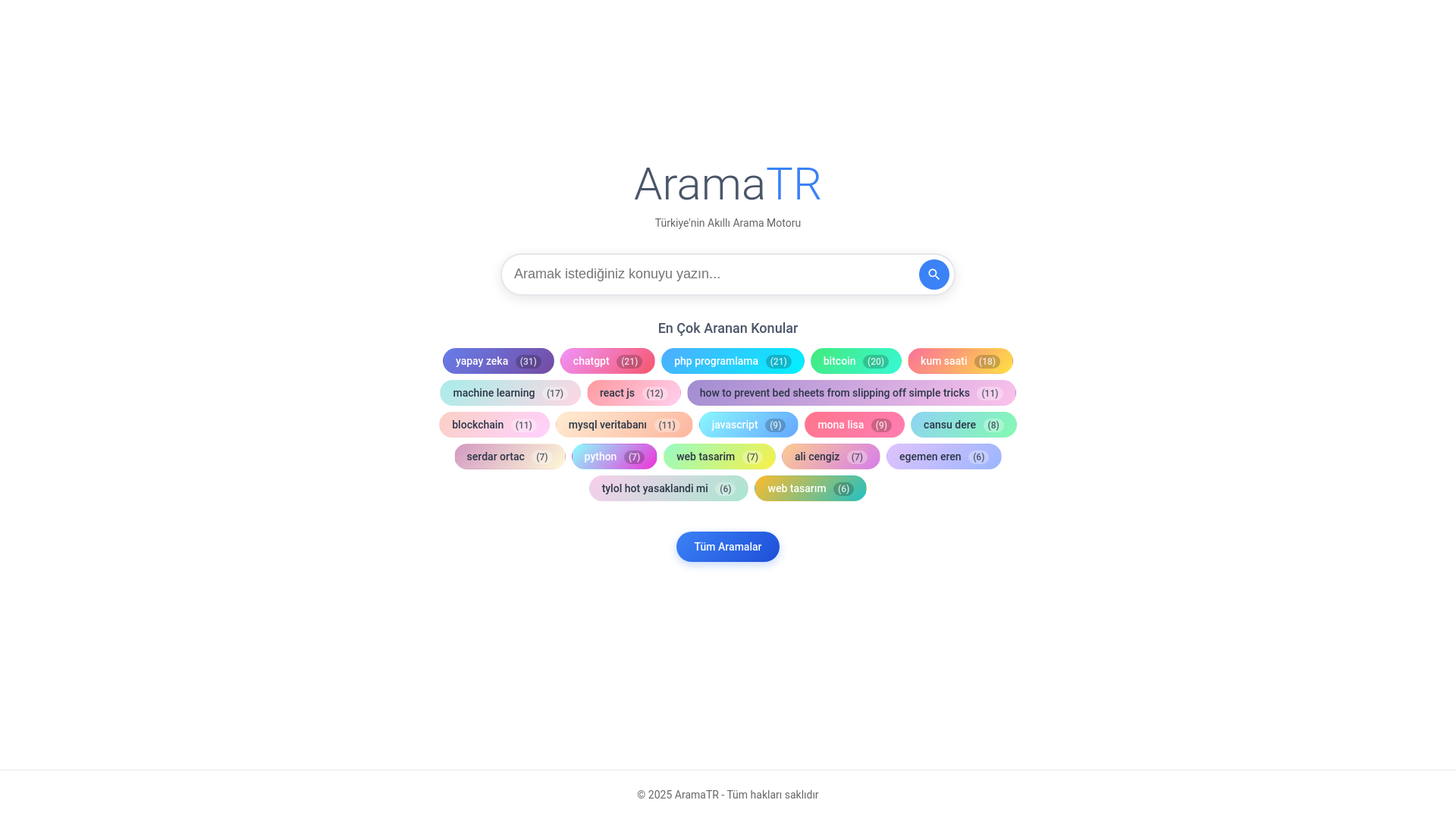 website screenshot of https://aramatr.com.tr/