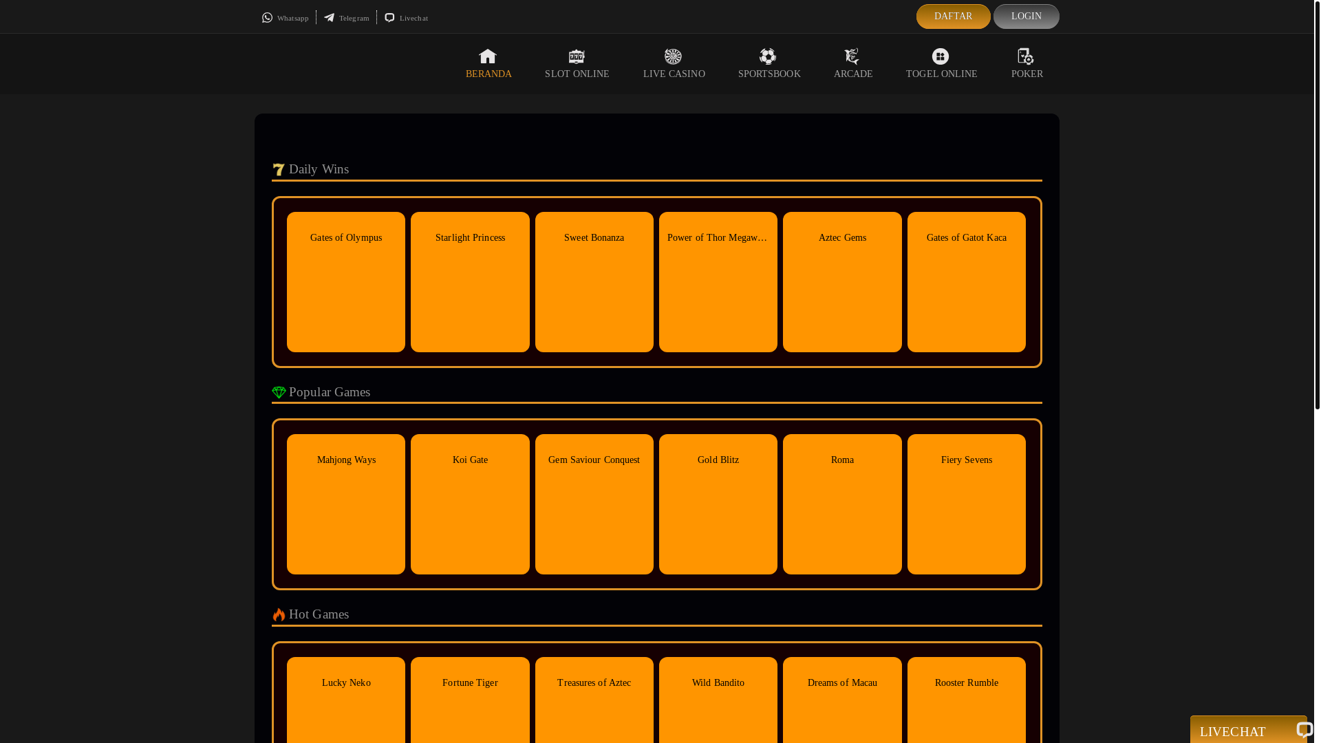 website screenshot of https://dolanslot.sbs/