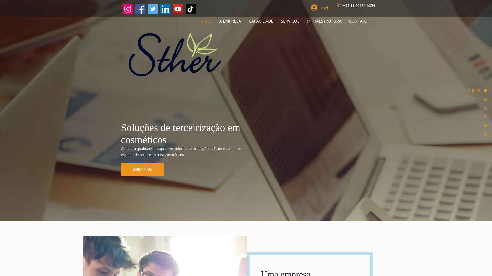 website screenshot of https://sthertercerizacoes.com.br/