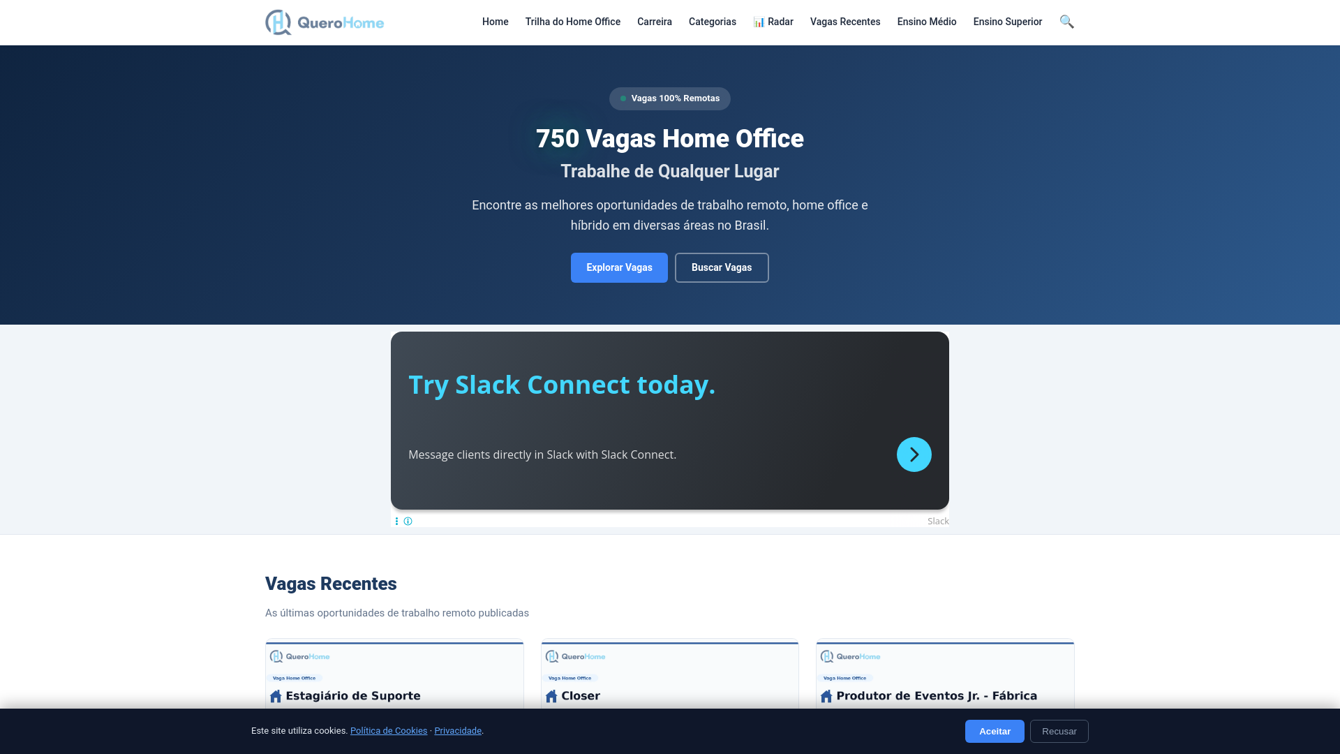 website screenshot of https://querohome.com.br