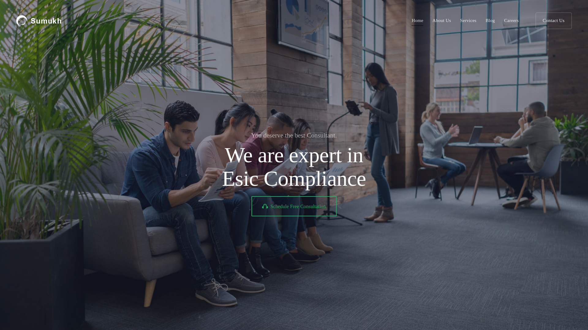 website screenshot of https://sumukhconsultancy.com/