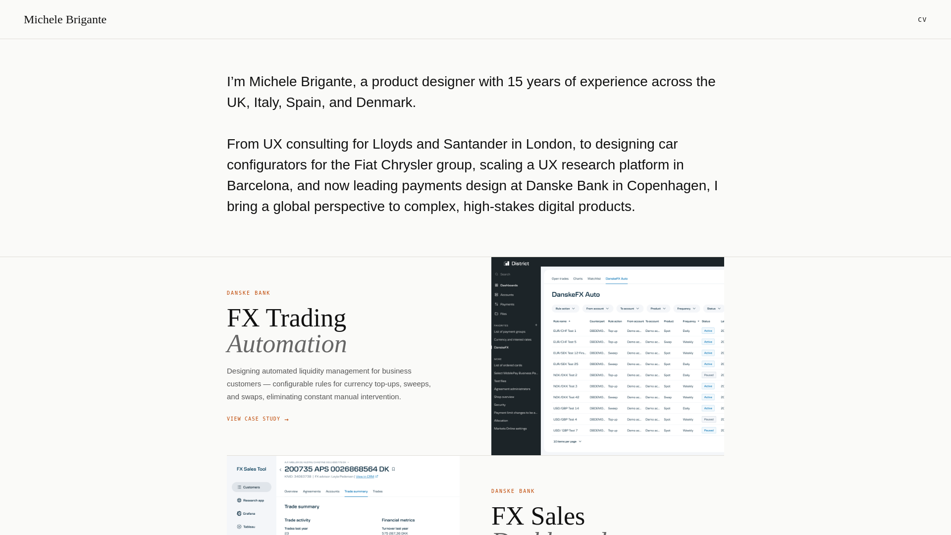 website screenshot of https://mkbrigante.design/