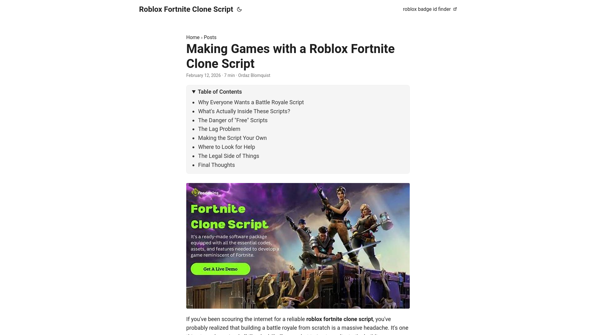 website screenshot of https://roblox-fortnite-clone-script.pages.dev/