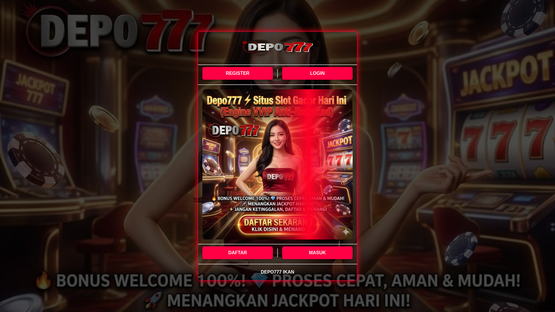 website screenshot of https://admin-depo777-ijin-tampil.pages.dev/