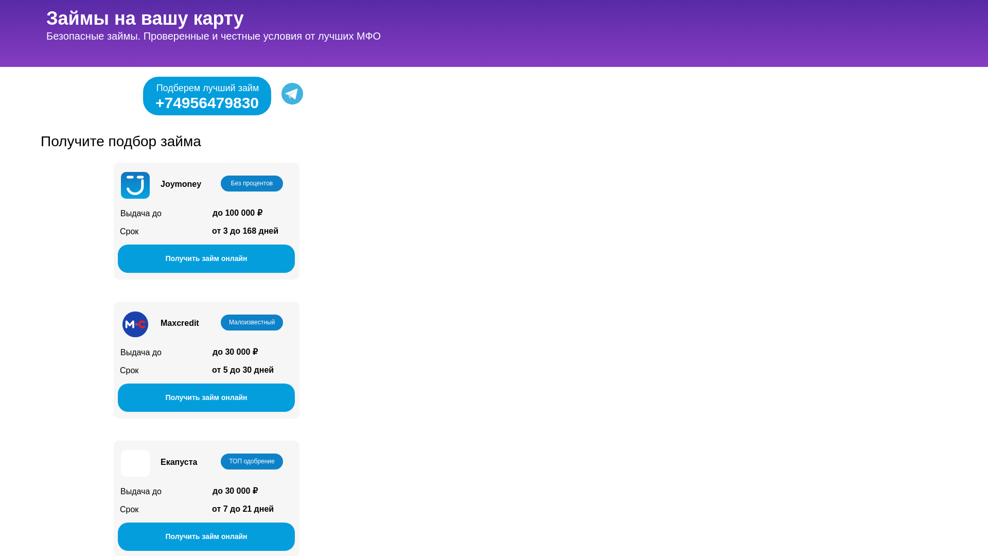 website screenshot of https://luhgfa-zaim.ru/