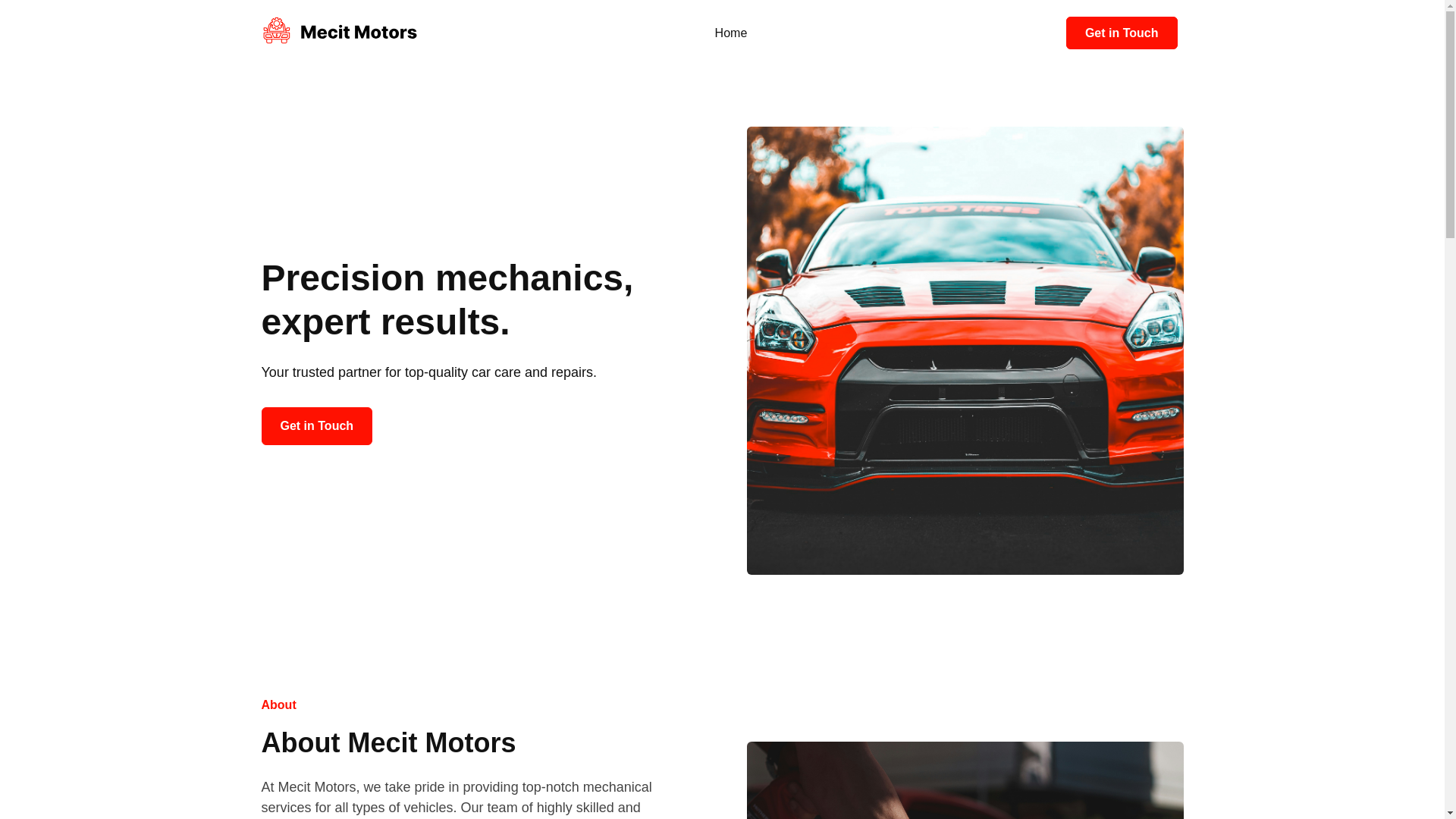 website screenshot of https://mecitmotors.com.au/