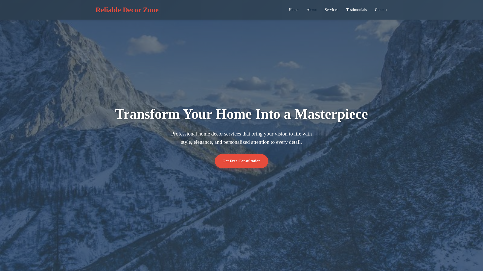 website screenshot of https://reliabledecorzone.cyou/