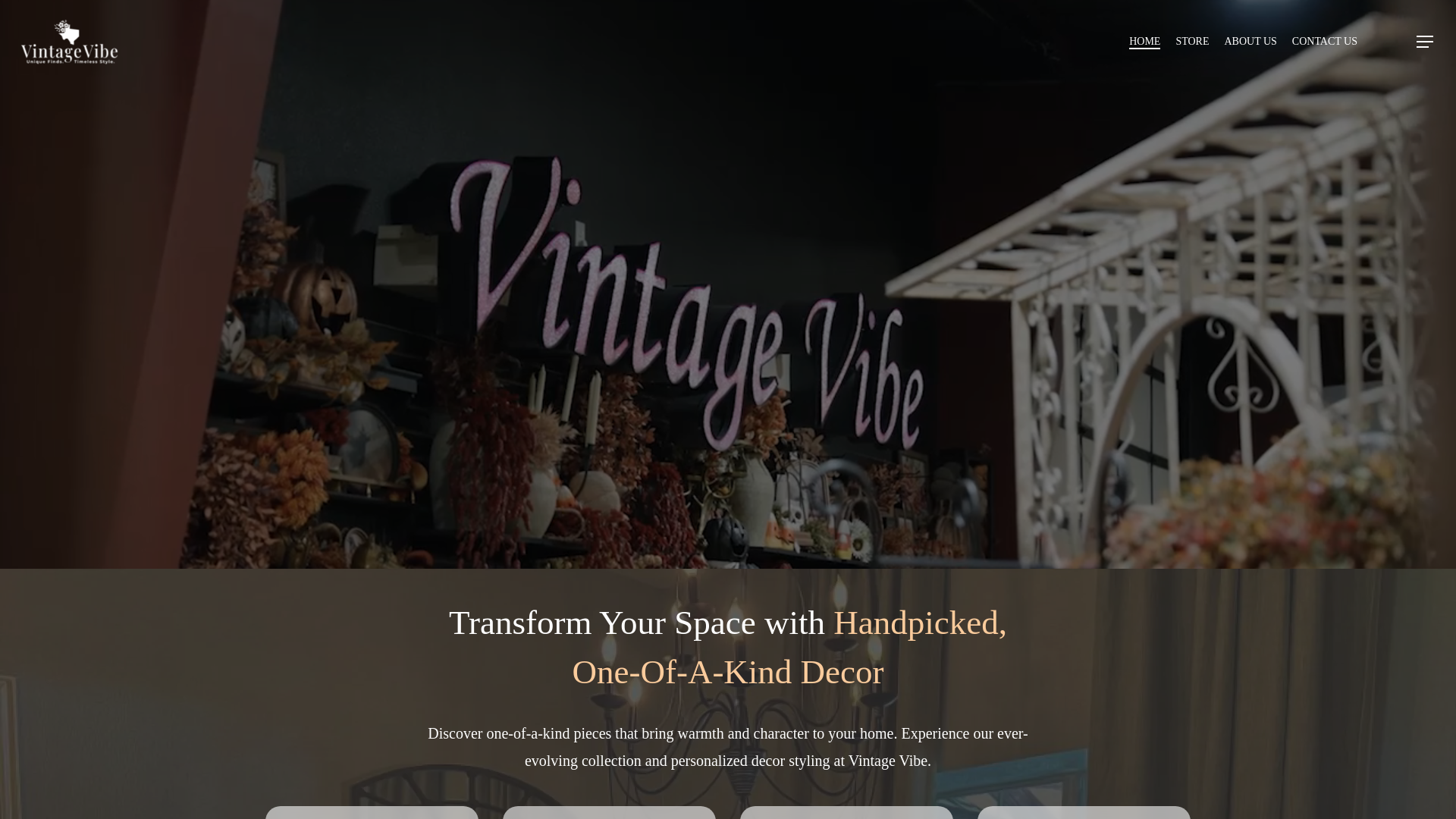 website screenshot of https://vintagevibetexas.com/