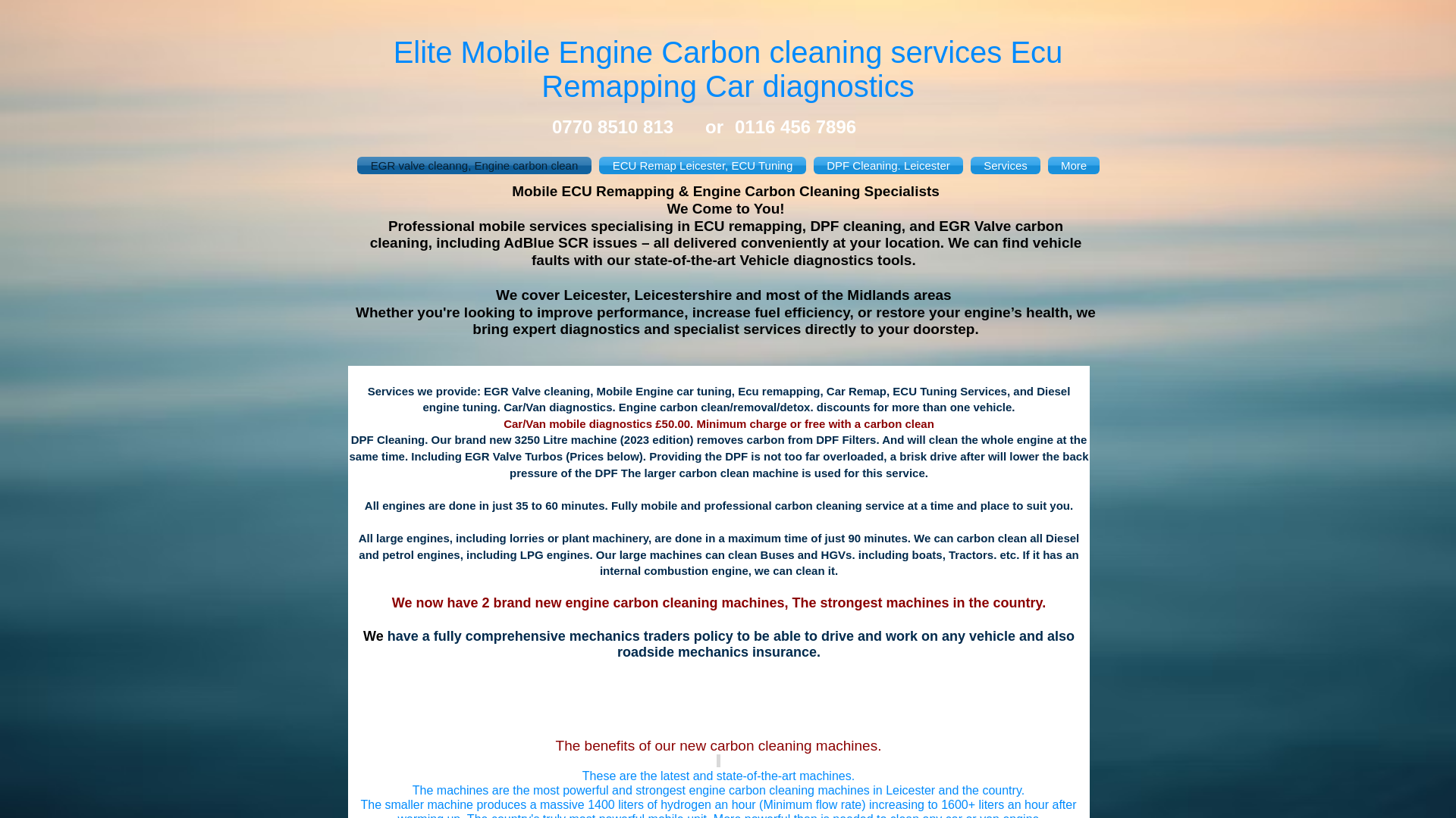 website screenshot of https://elite-mobile-services.co.uk/