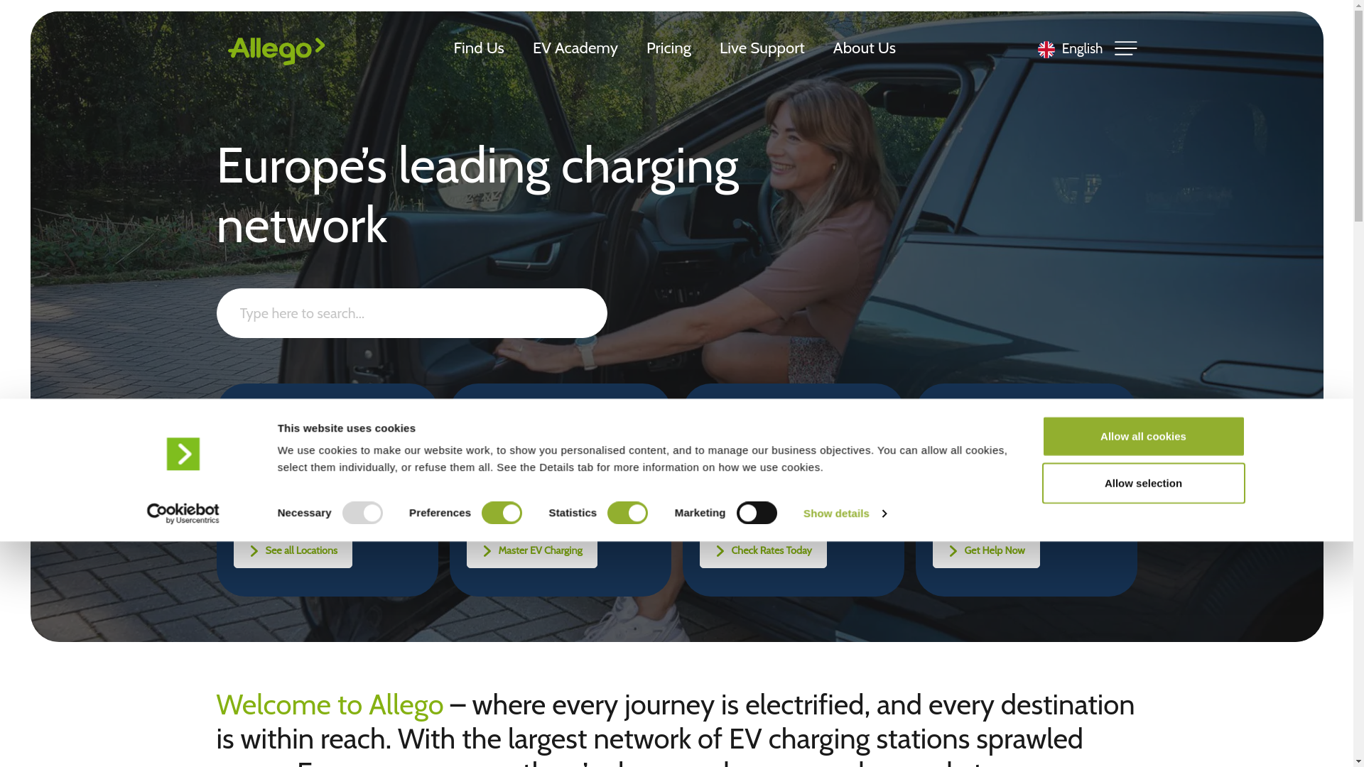 website screenshot of https://allegocareers.eu/