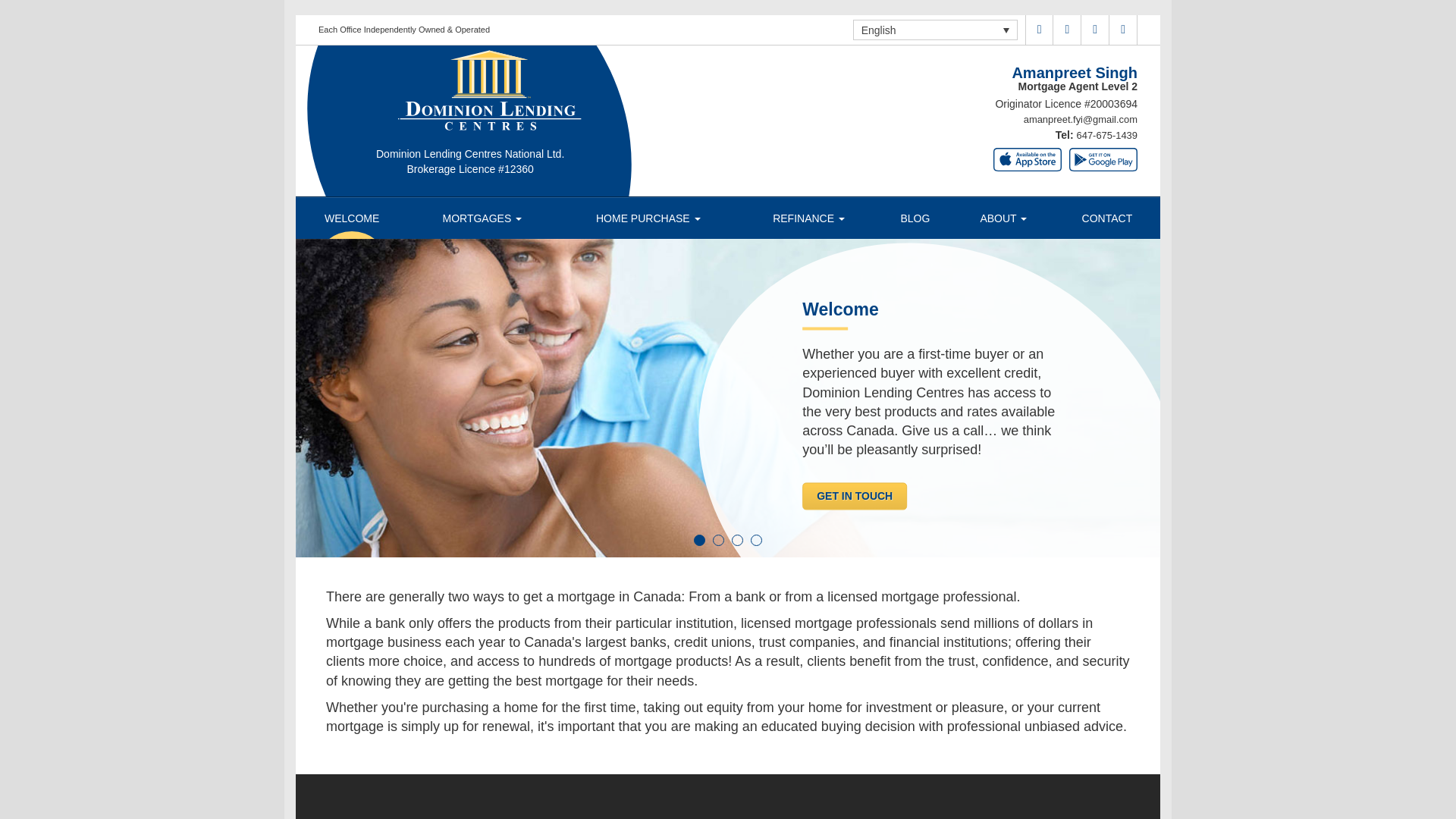 website screenshot of https://mortgagesbyaman.ca