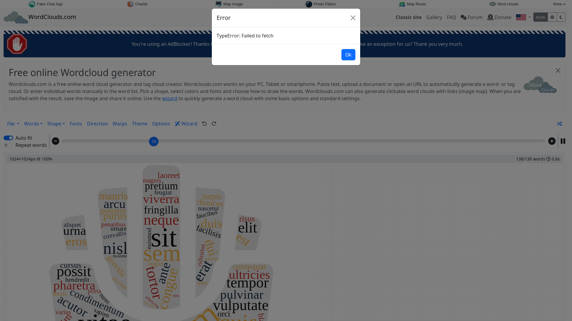 website screenshot of https://www.wordclouds.com/