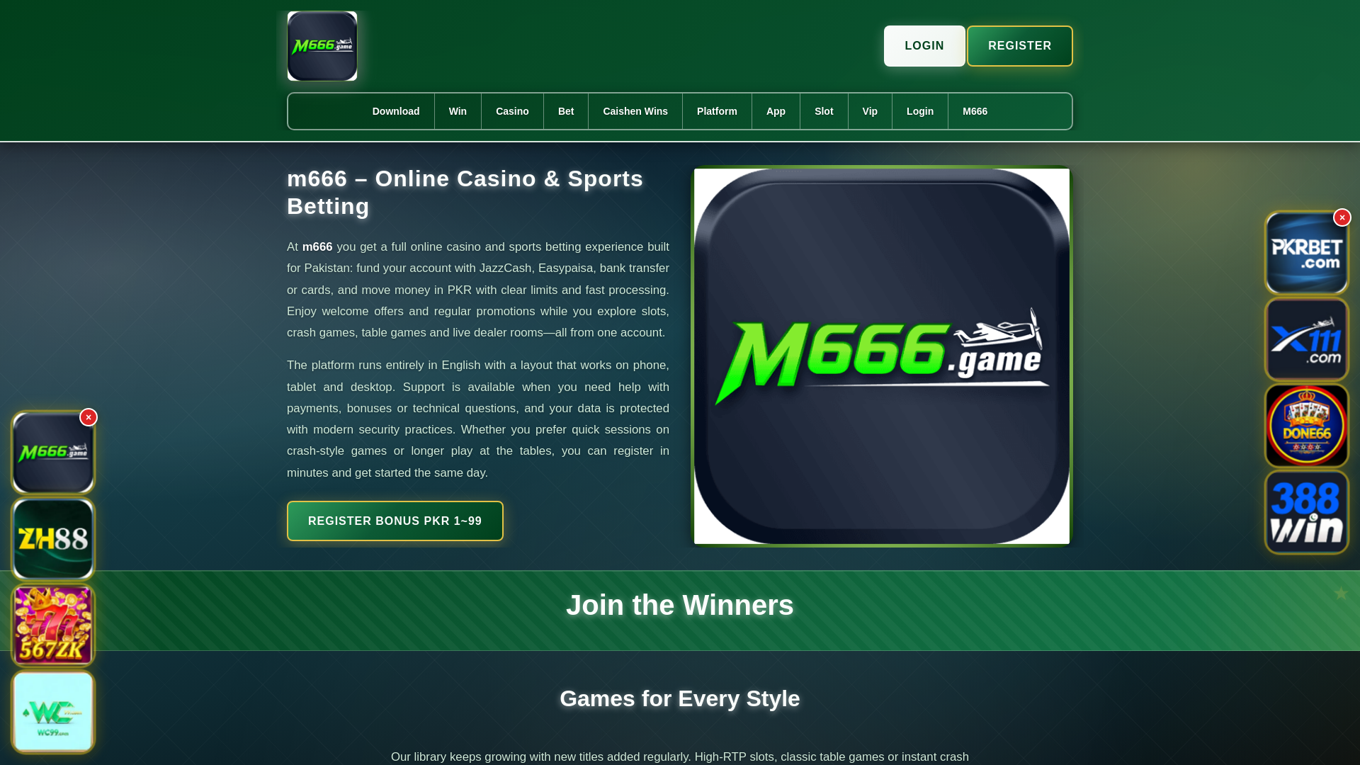 website screenshot of https://m666salam.com/