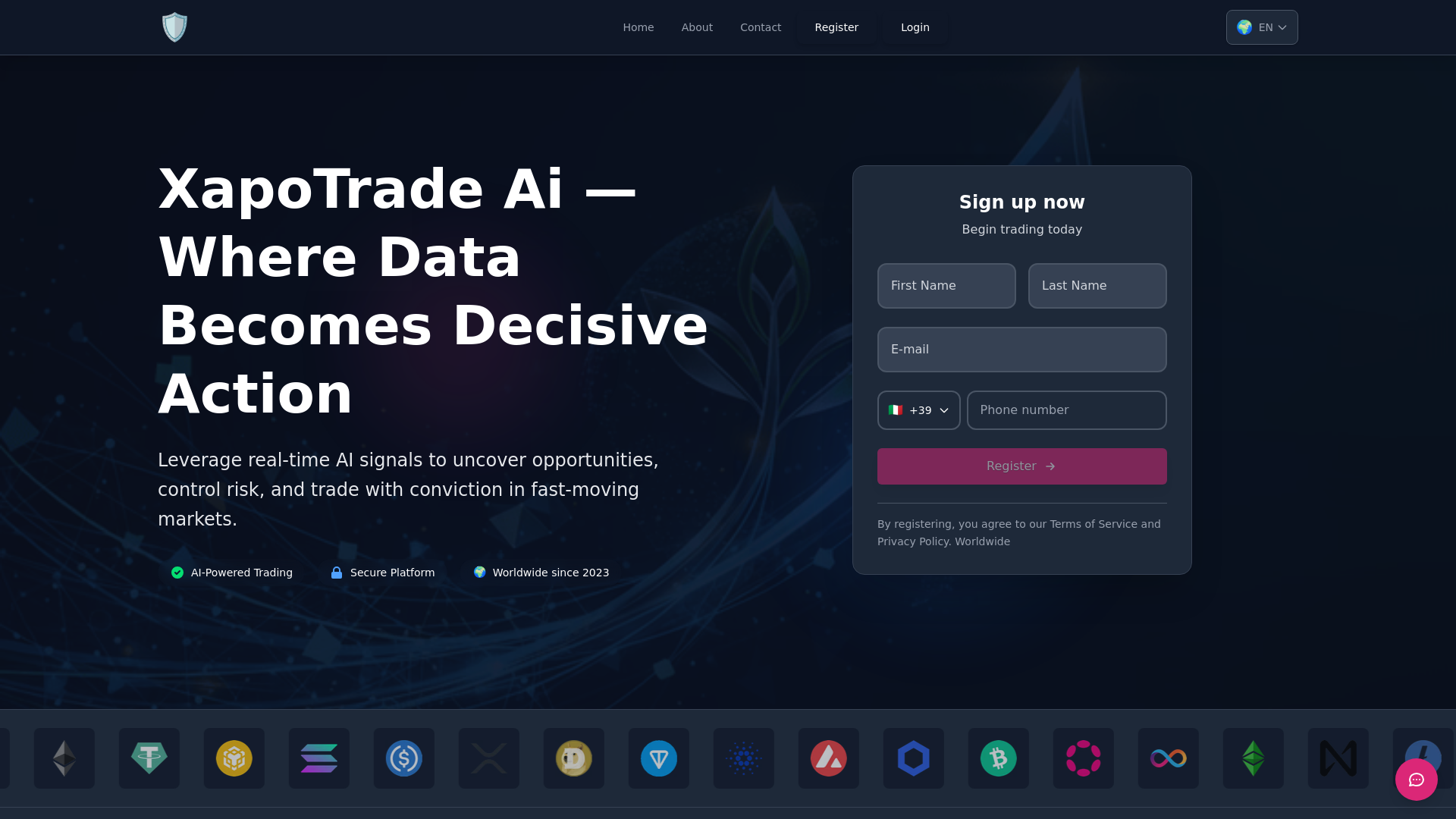 website screenshot of https://xapotrade-ai.today/