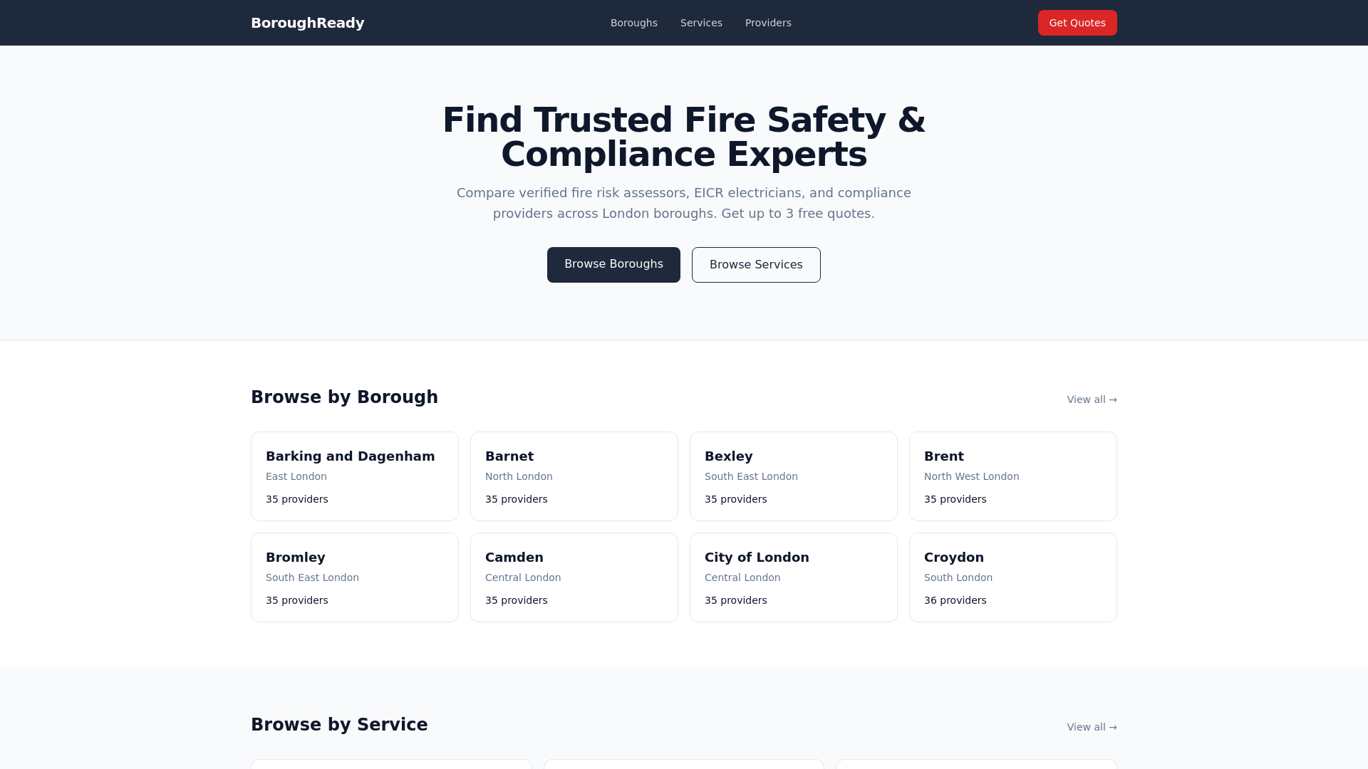 website screenshot of https://boroughready.com/