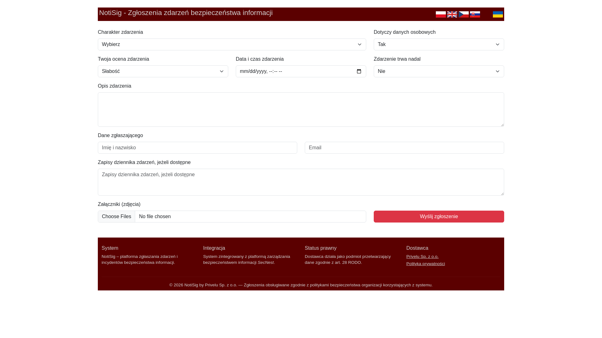 website screenshot of https://notisig.com/