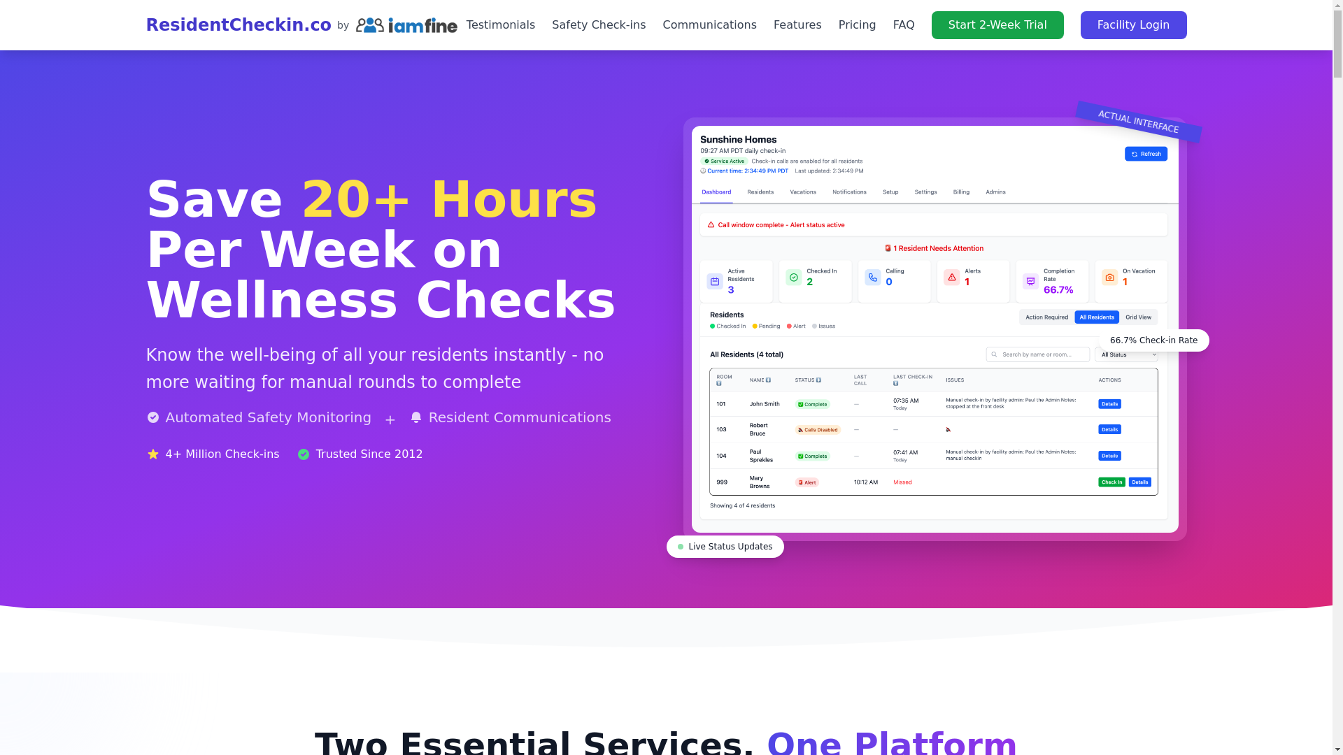 website screenshot of https://residentcheckin-static.pages.dev/
